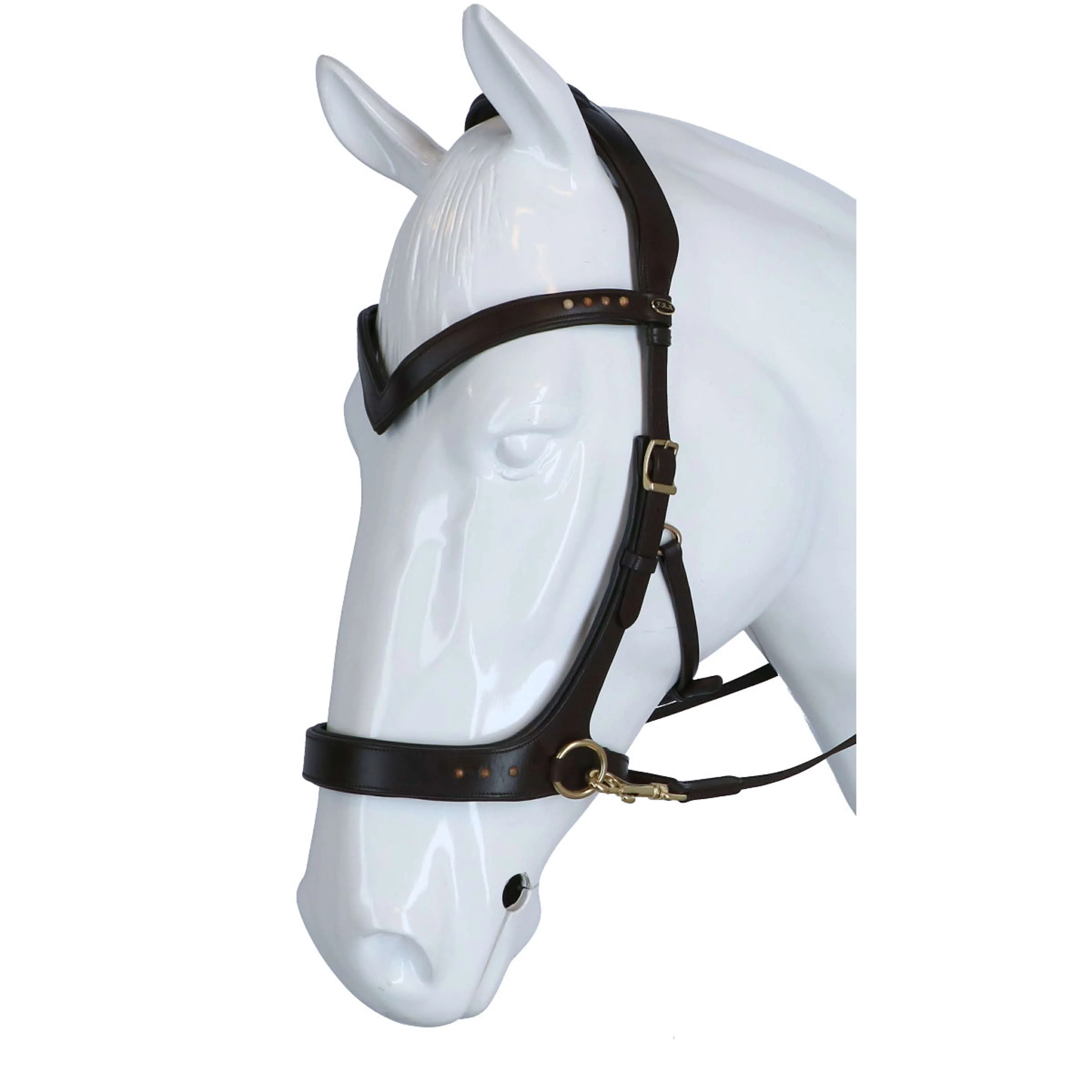 F.R.A. Bride Glory Side-Pull Cuir avec Perles Marron - Image 2