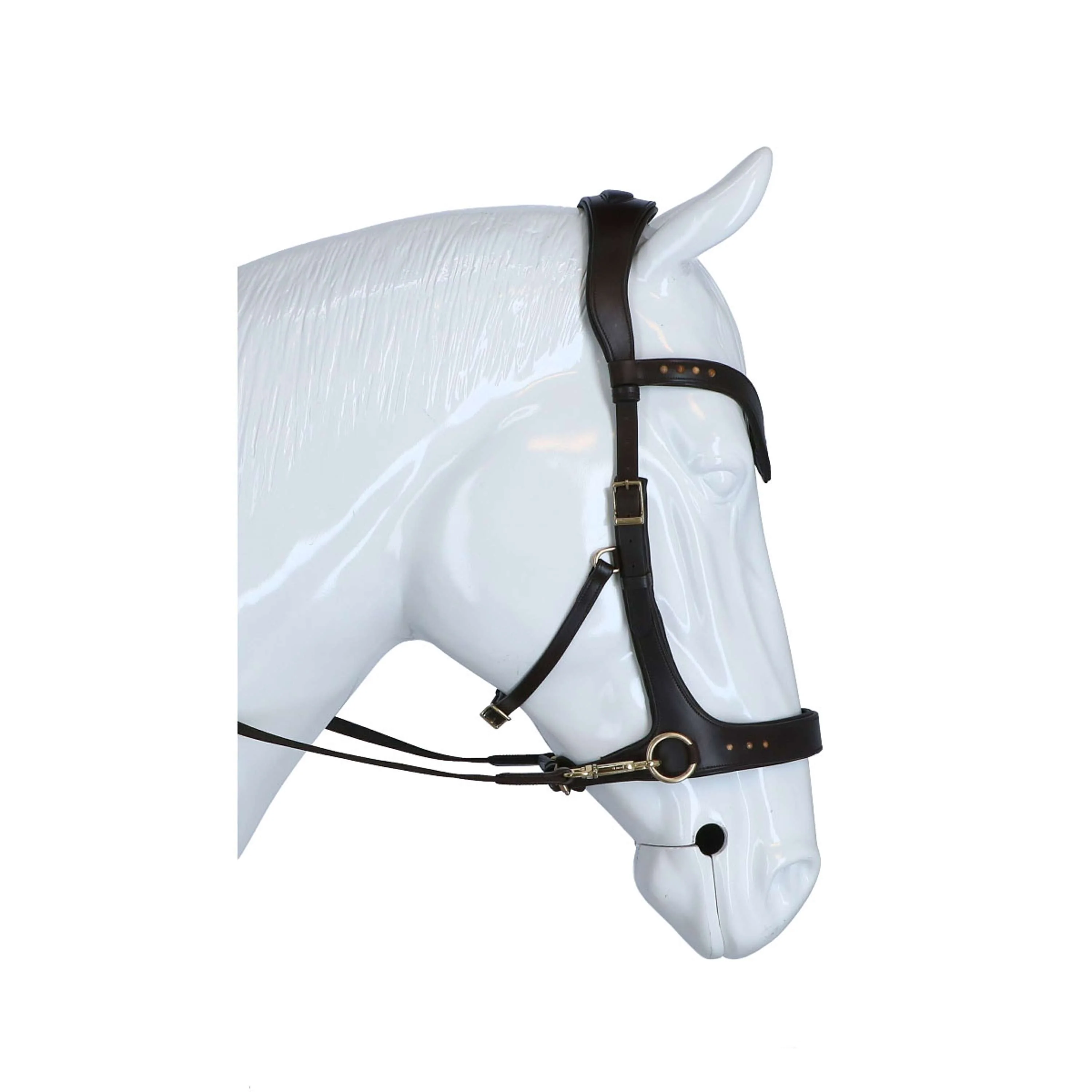 F.R.A. Bride Glory Side-Pull Cuir avec Perles Marron - Image 4