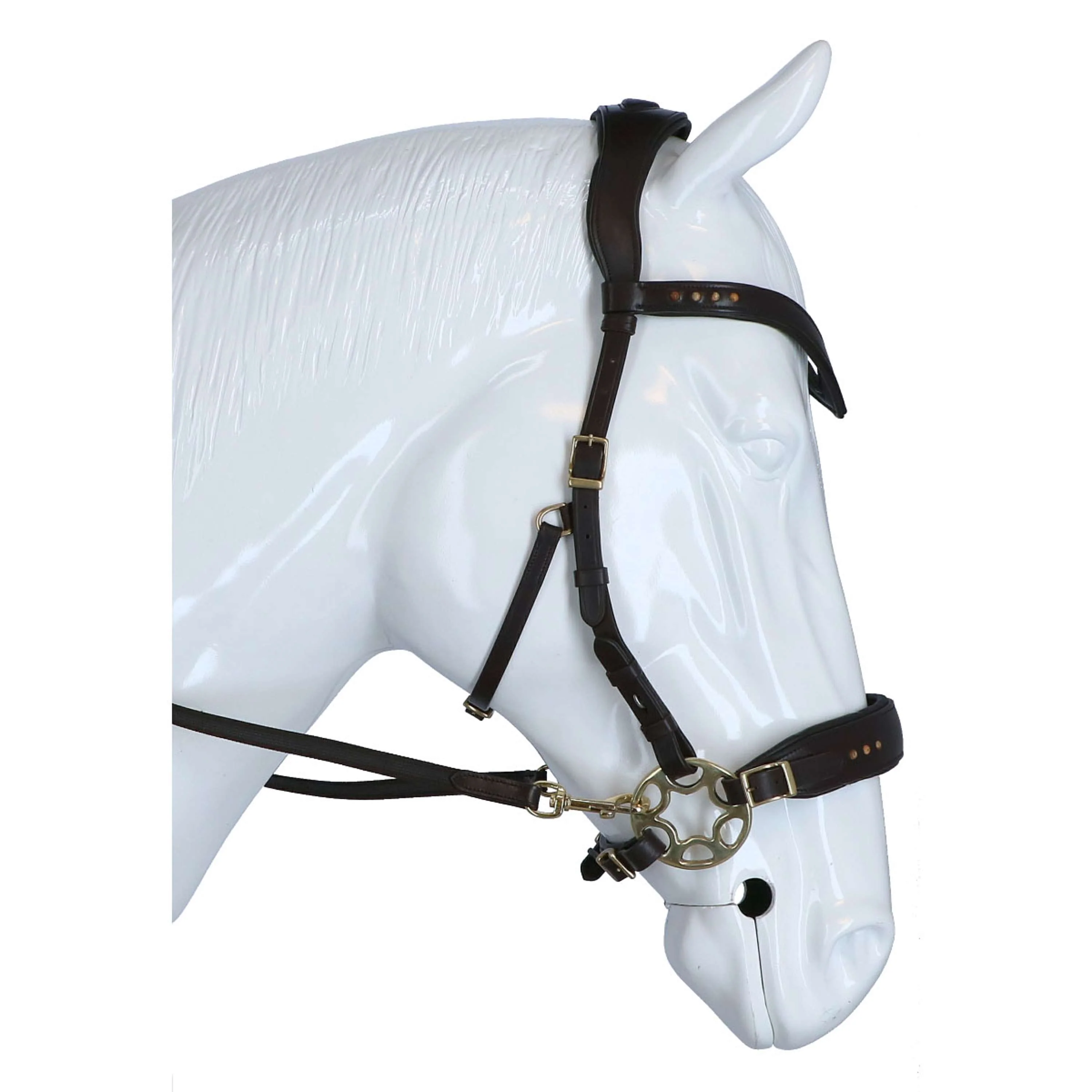 F.R.A. Bridon Glory Hackamore Cuir avec Perles Marron - Image 3