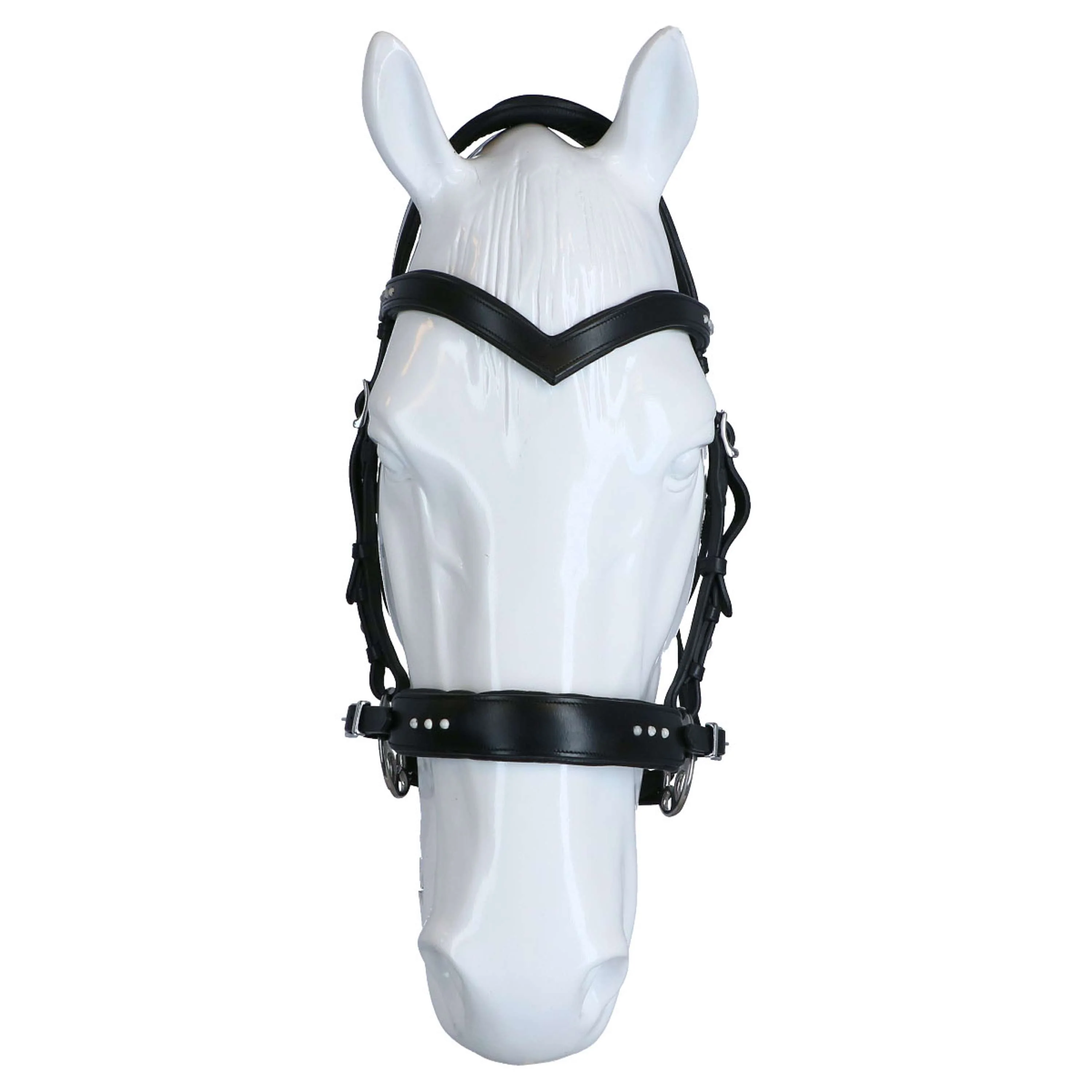 F.R.A. Bridon Glory Hackamore Cuir avec Perles Noir - Image 3