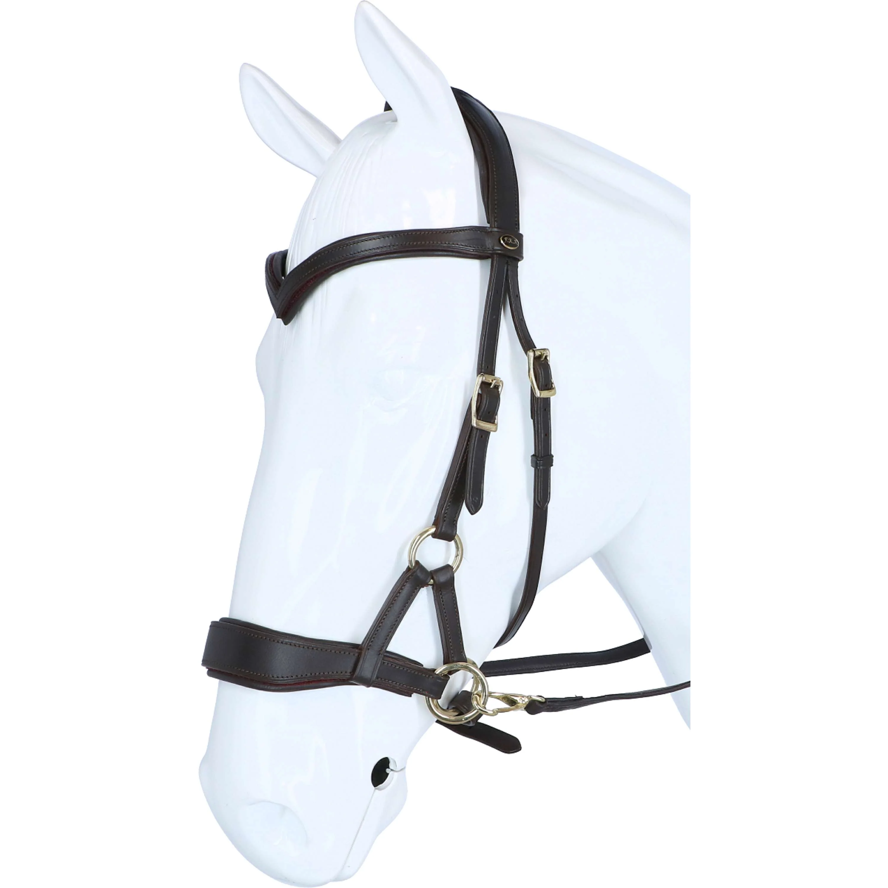 F.R.A. Bridon sans Mors Aruba Side Pull Rênes en Cuir Souple Marron - Image 8