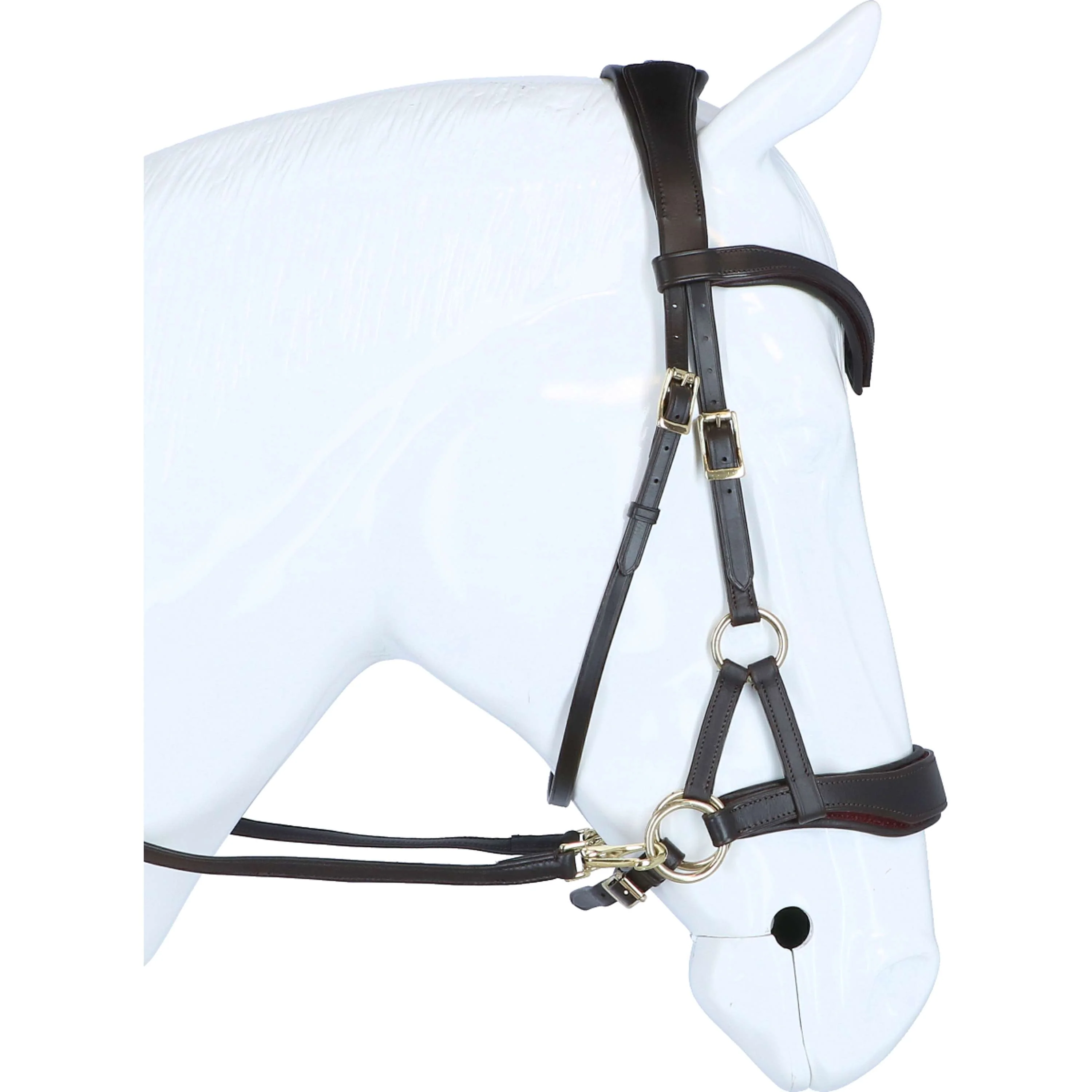 F.R.A. Bridon sans Mors Aruba Side Pull Rênes en Cuir Souple Noir - Image 10