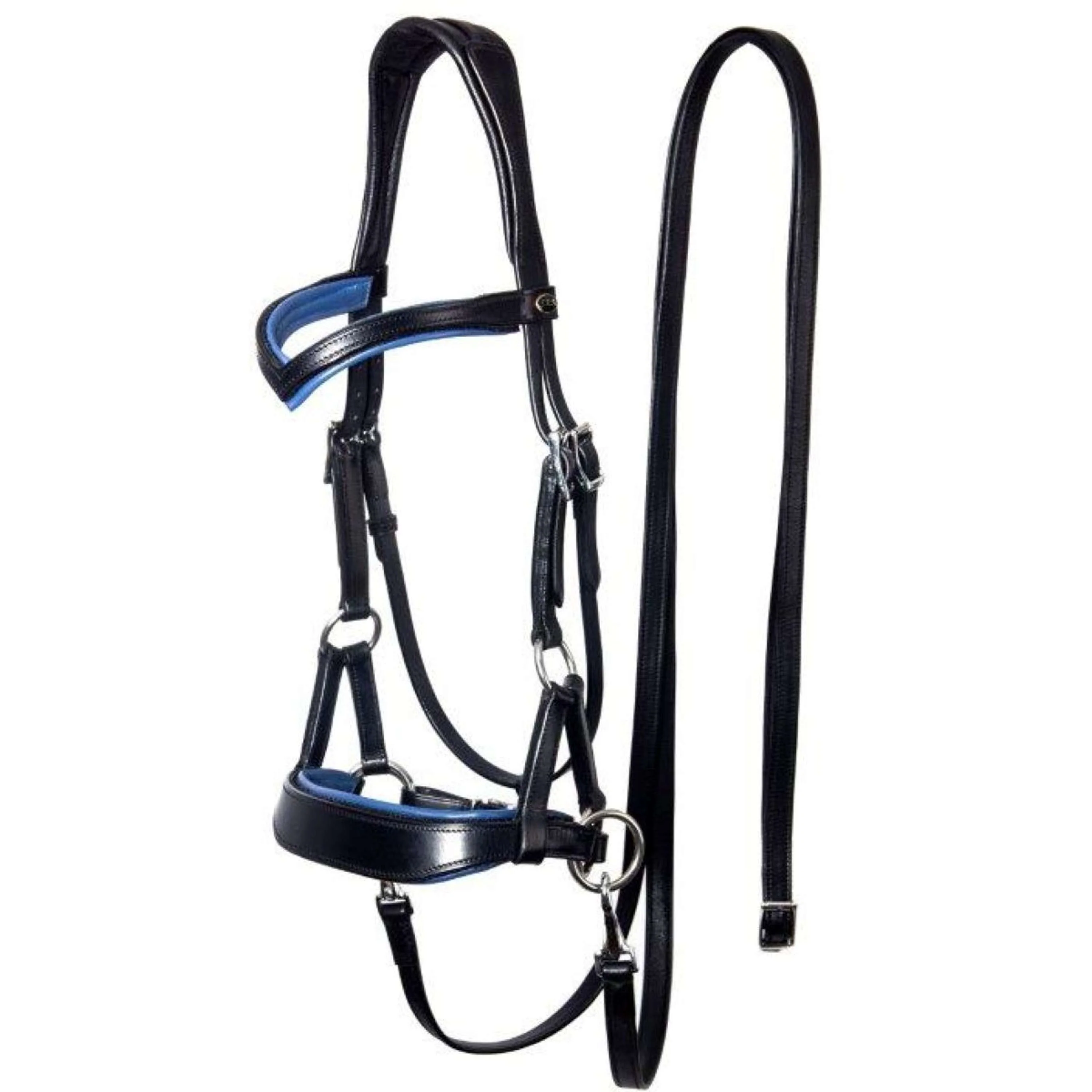 F.R.A. Bridon sans Mors Aruba Side Pull Rênes en Cuir Souple Noir - Image 2