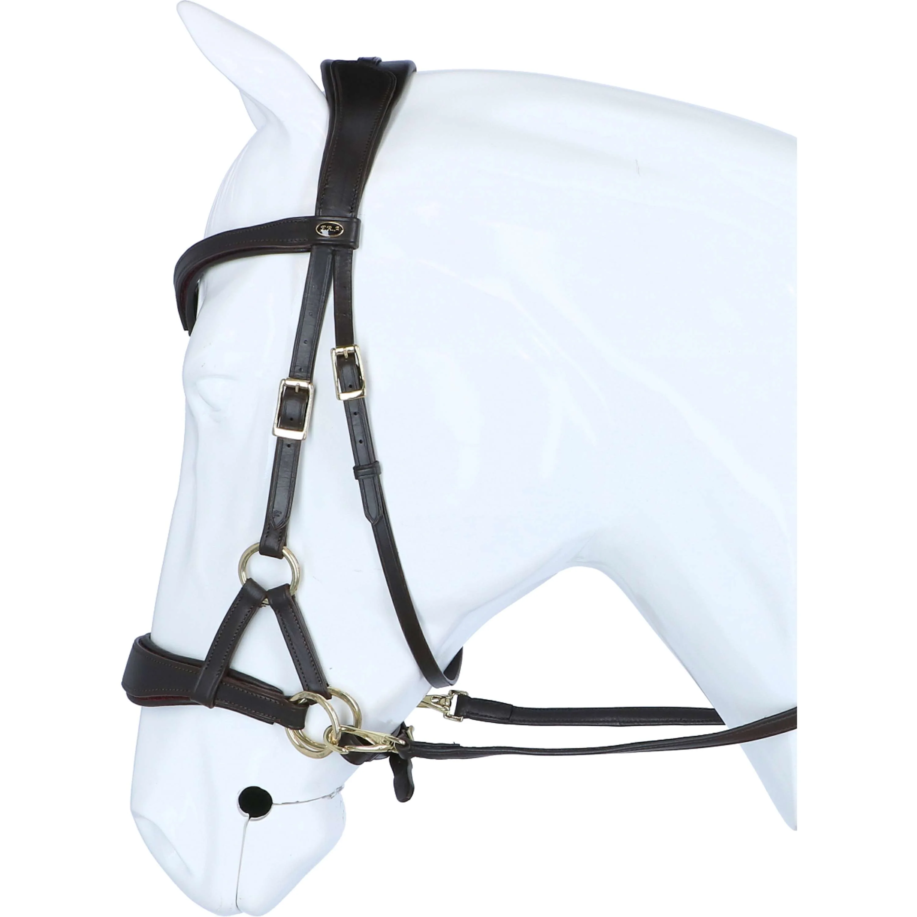 F.R.A. Bridon sans Mors Aruba Side Pull Rênes en Cuir Souple Noir - Image 7