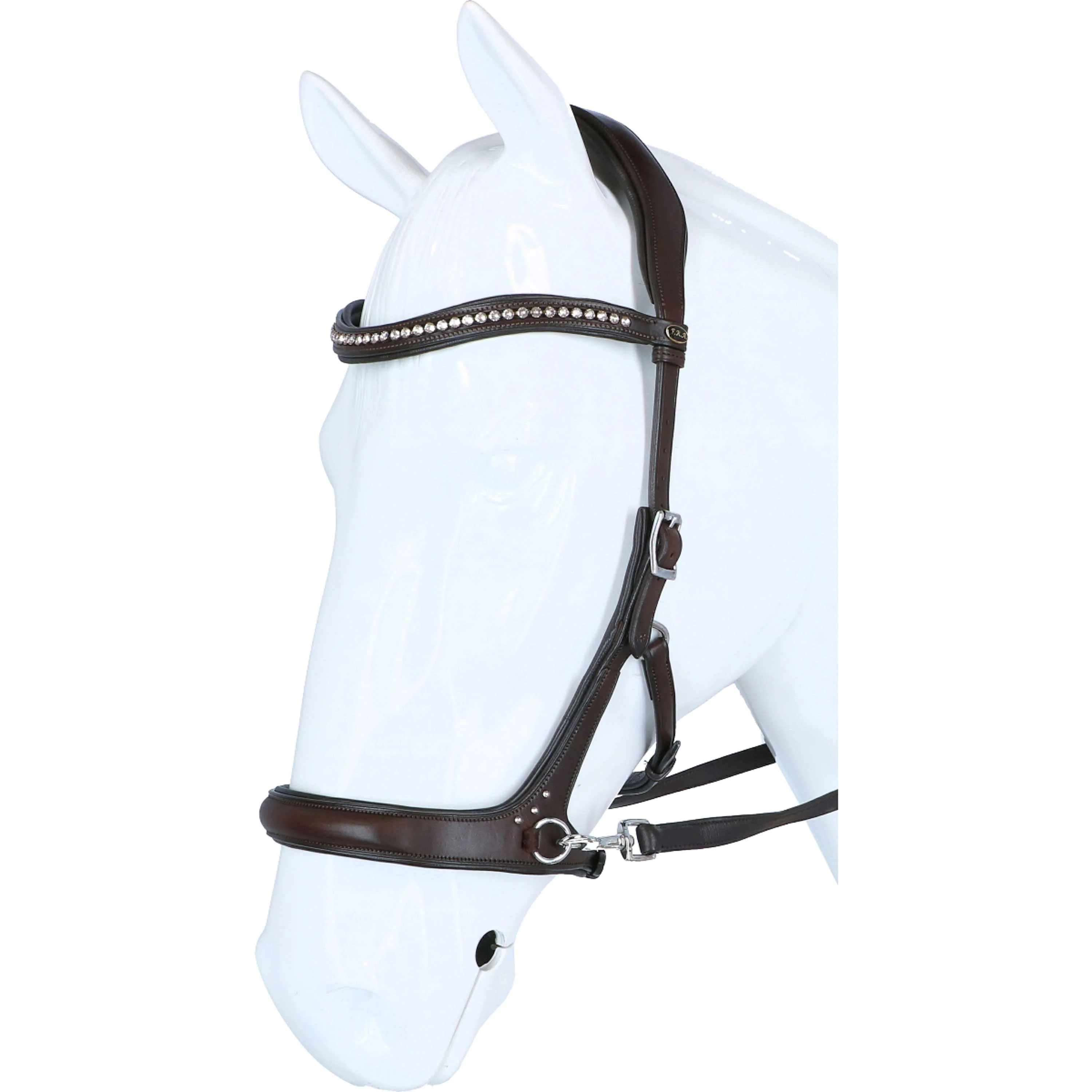 F.R.A. Bridon sans Mors Rebecca Side Pull Rênes en Cuir Souple Havane - Image 2