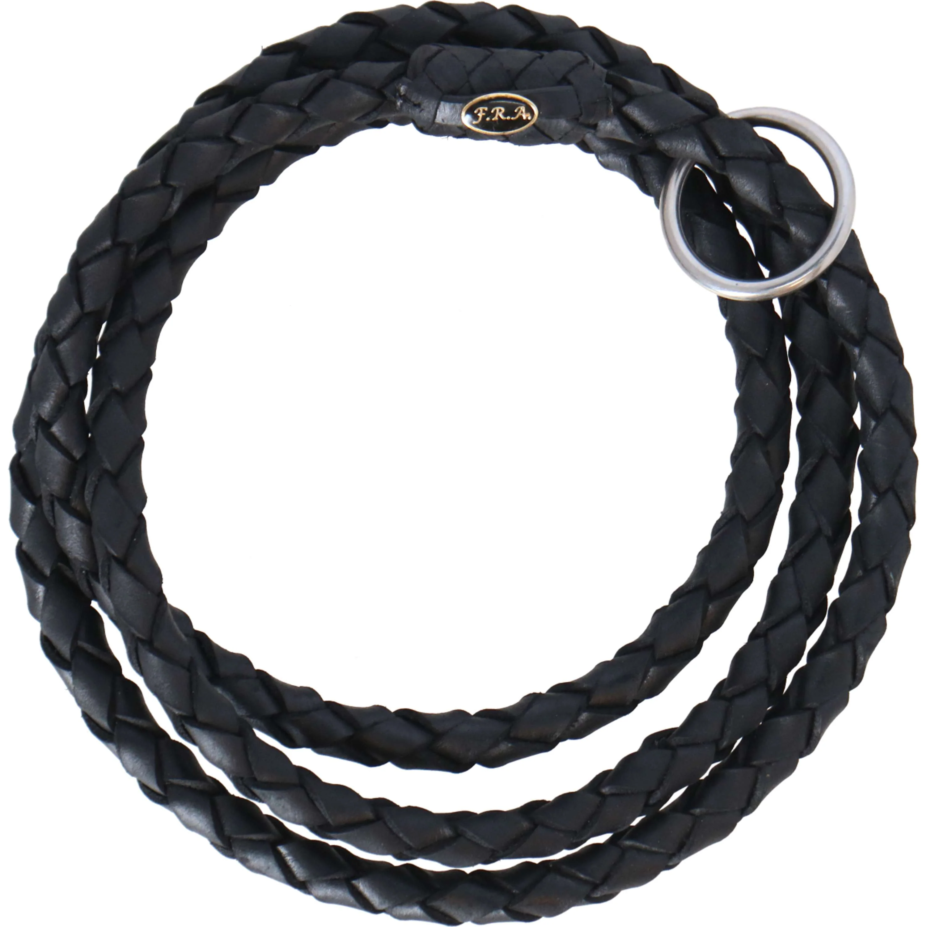 F.R.A. Cordelette Kripton Cordeo Cuir Tressé Autour Noir - Image 2