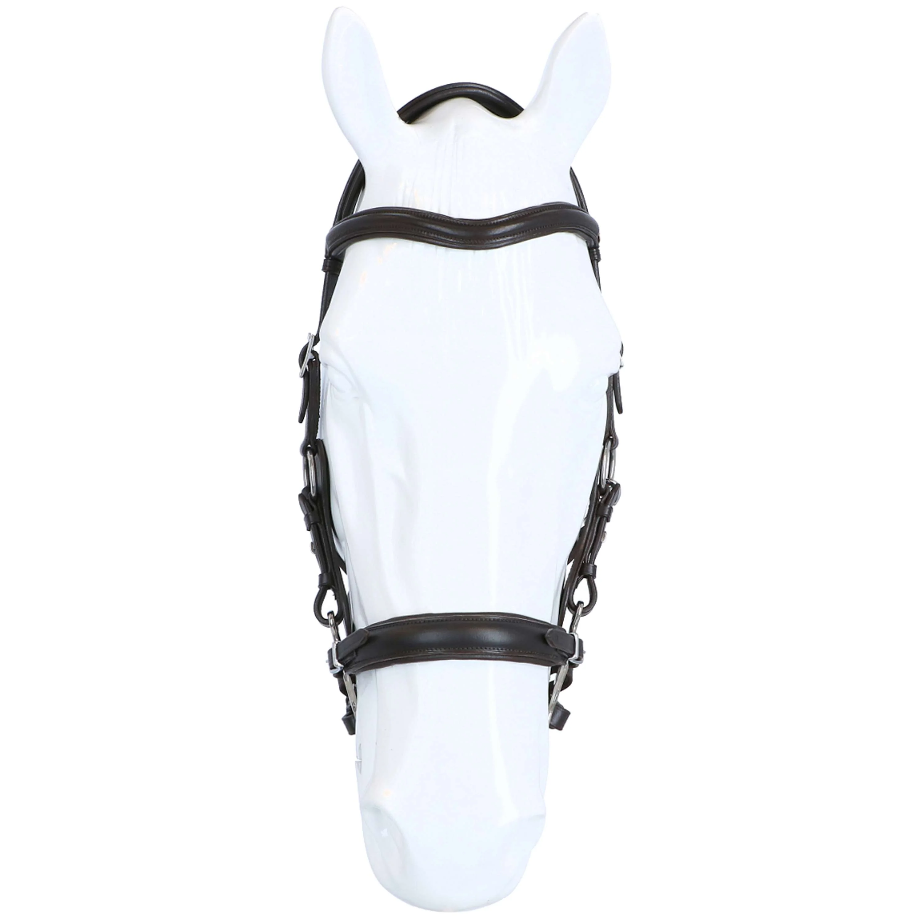 F.R.A. Hackamore Calli Stuk Hook Rênes en Cuir Havane - Image 3