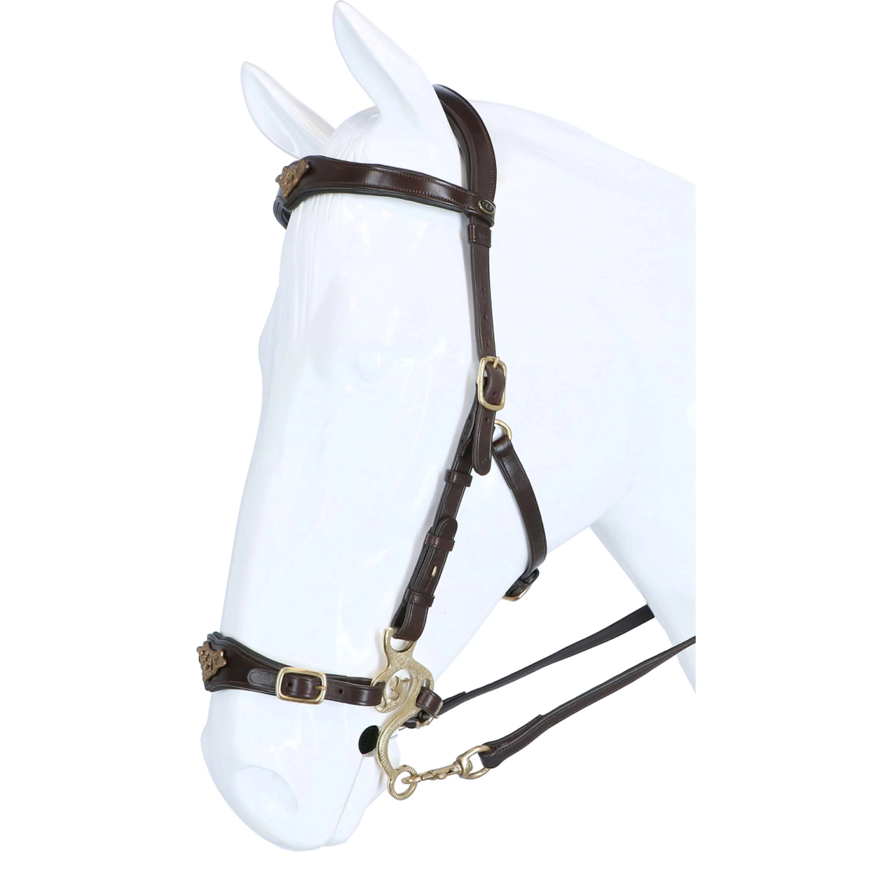 F.R.A. Hackamore Imperial Rênes en Cuir Souple Havane - Image 2