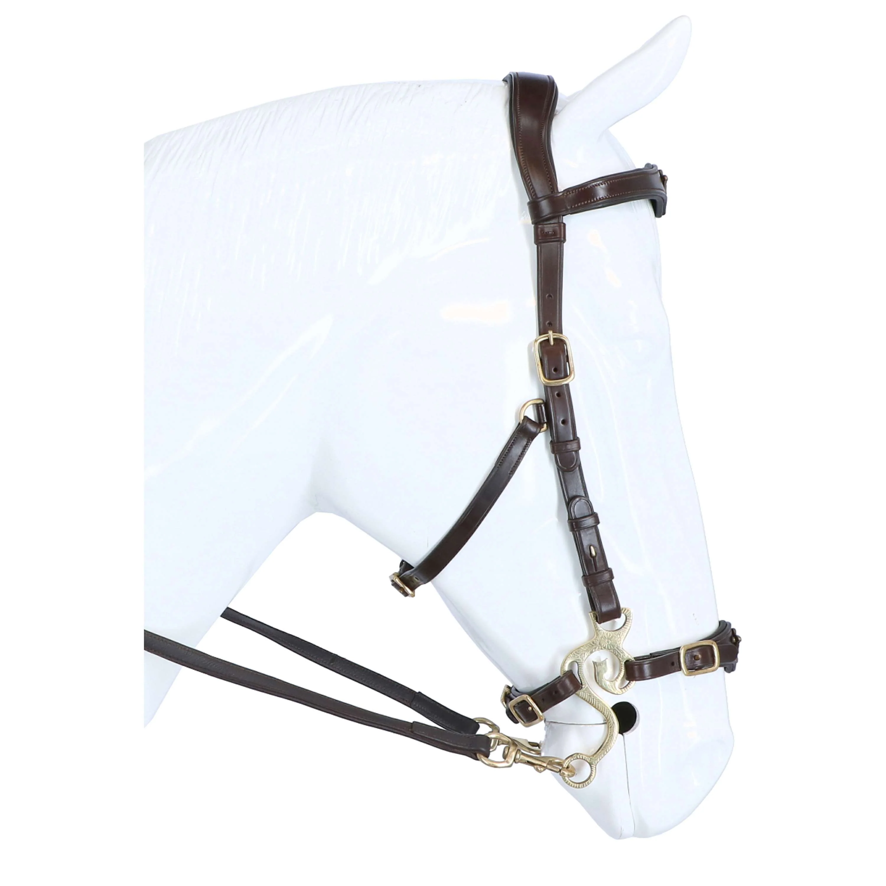 F.R.A. Hackamore Imperial Rênes en Cuir Souple Havane - Image 4