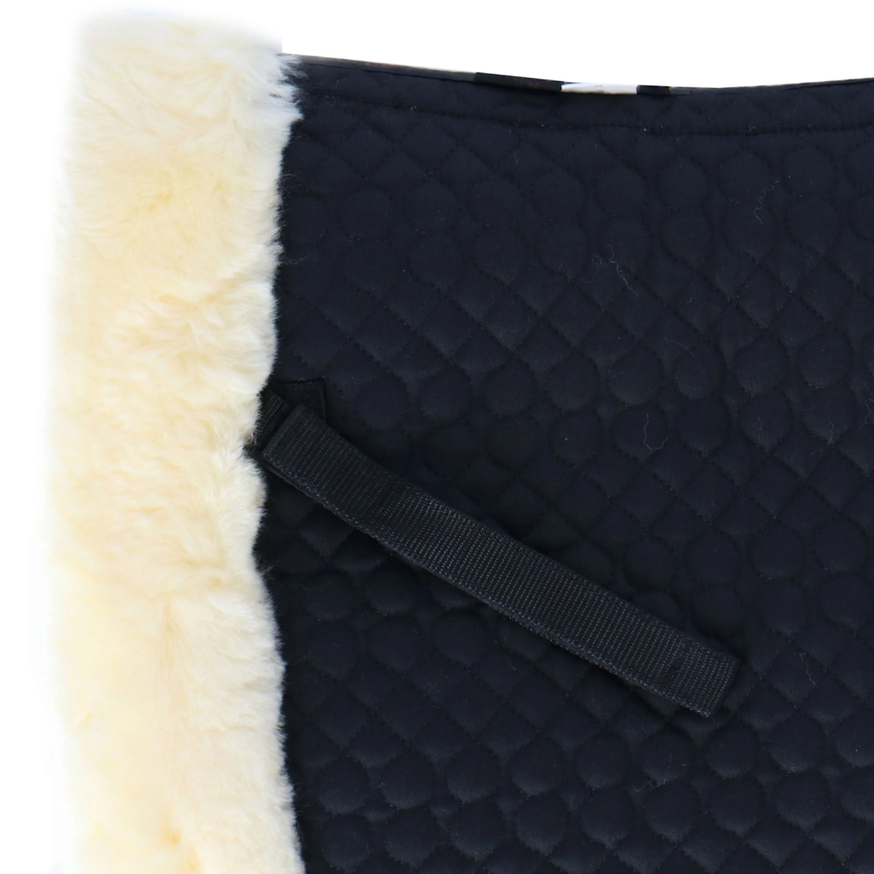F.R.A. Tapis de Selle De Luxe Dressage Fourrure Complète Noir/Naturel - Image 3