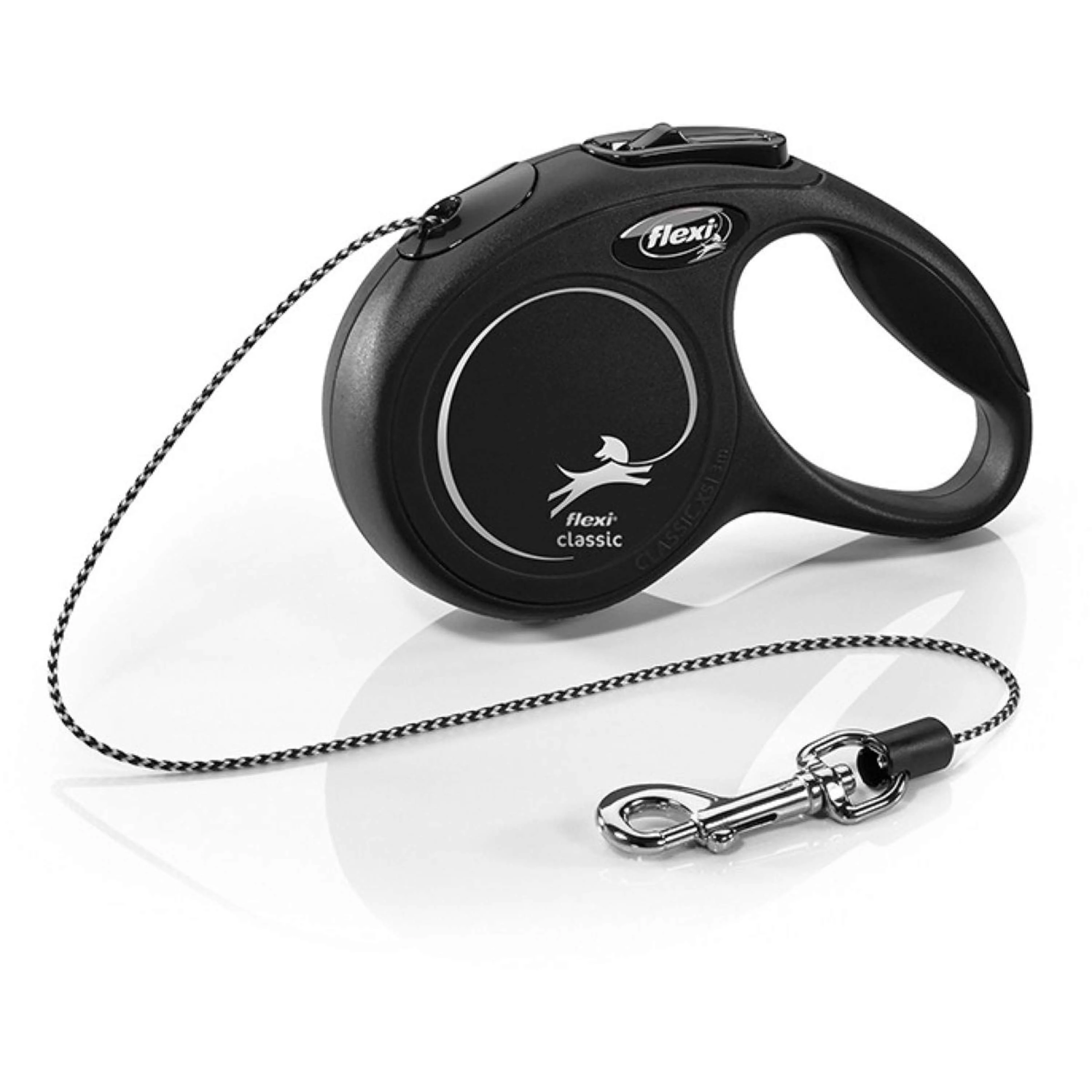 Flexi Laisse pour Chien New Classic Corde Noir - Image 3