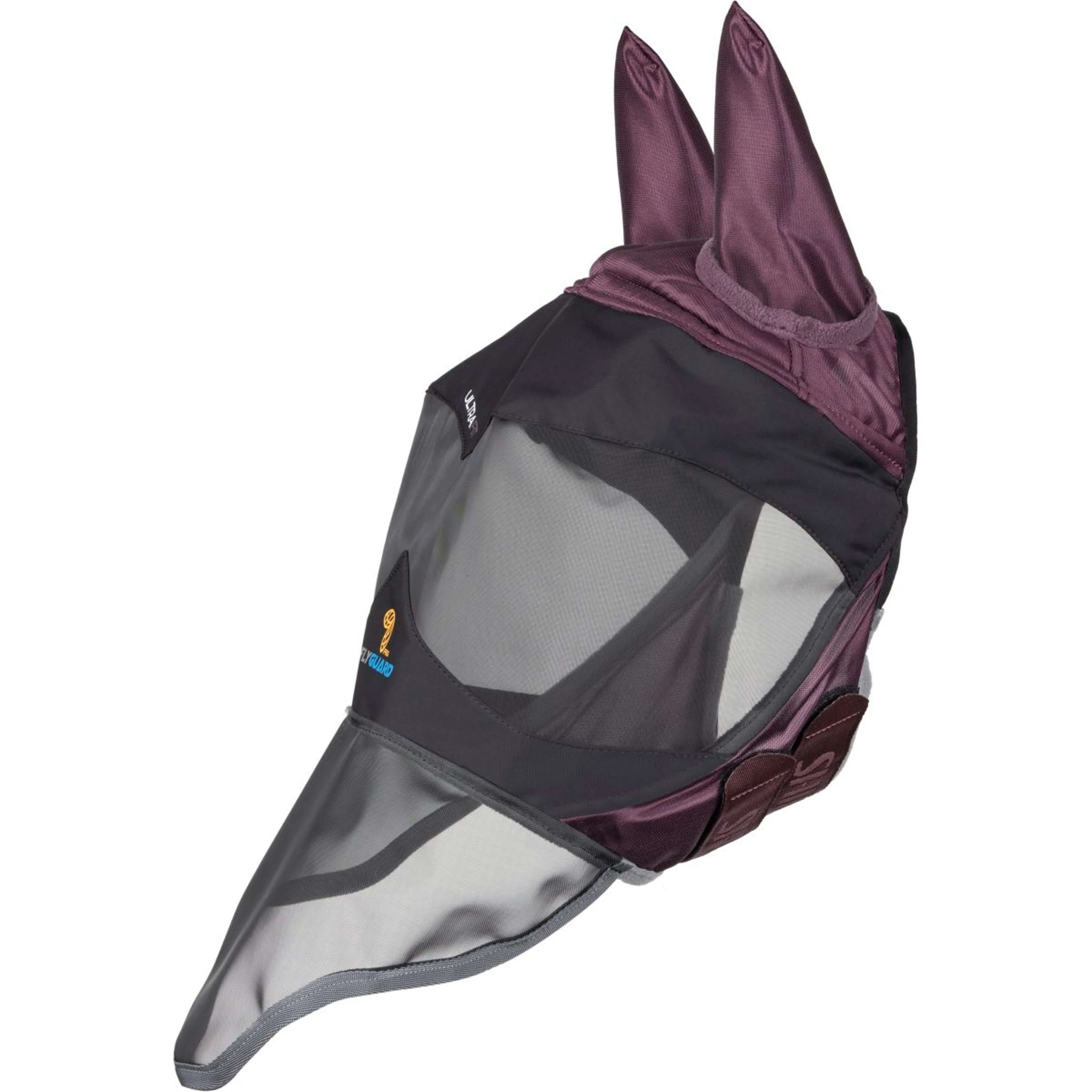 FlyGuard by Shires Masque Anti-Mouches Pro Deluxe avec Oreilles et Nez Black Cherry - Image 2