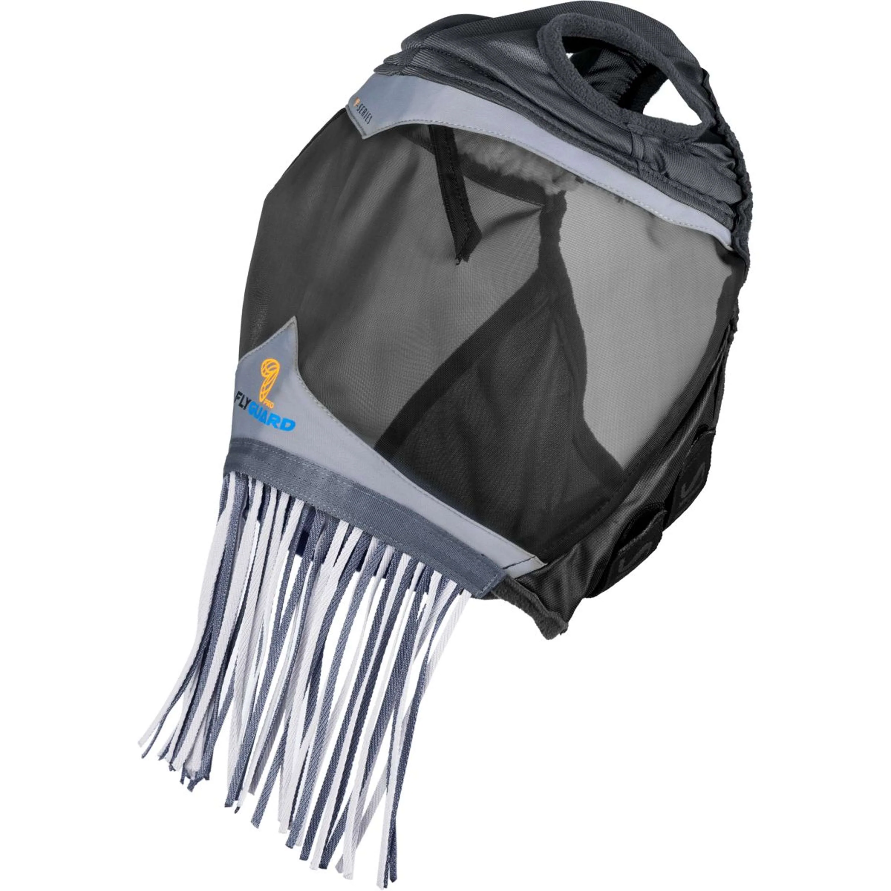 FlyGuard by Shires Masque Anti-Mouches Pro Fine Mesh avec Découpe D'oreille & Franges Nasales Jet - Image 2