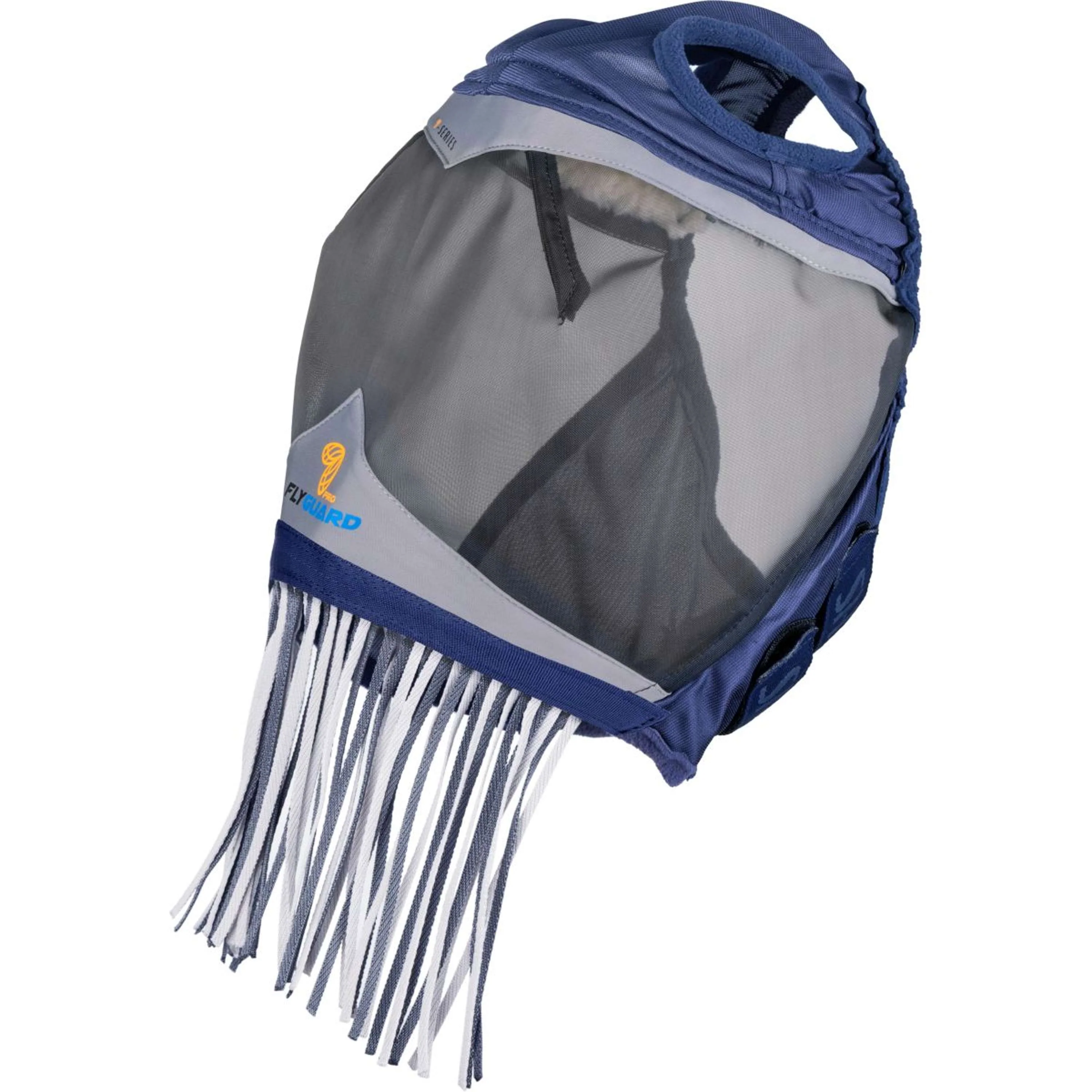 FlyGuard by Shires Masque Anti-Mouches Pro Fine Mesh avec Découpe D'oreille & Franges Nasales Marin - Image 2