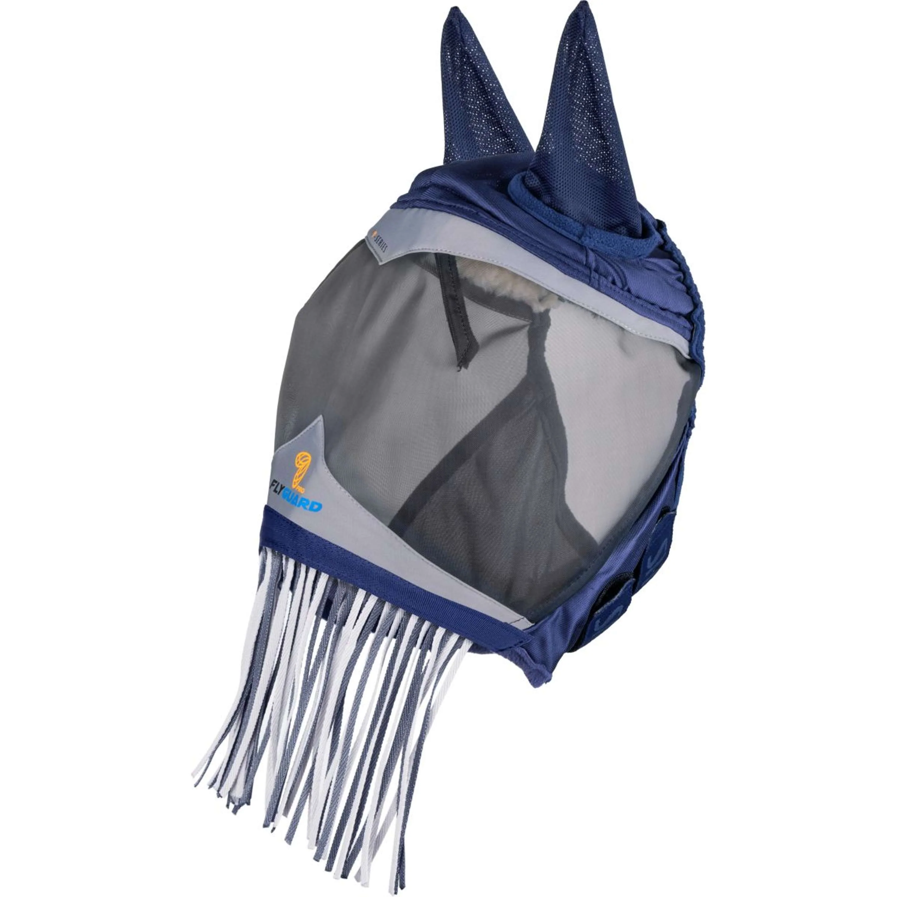 FlyGuard by Shires Masque Anti-Mouches Pro Fine Mesh avec Oreilles et Franges Marin - Image 2