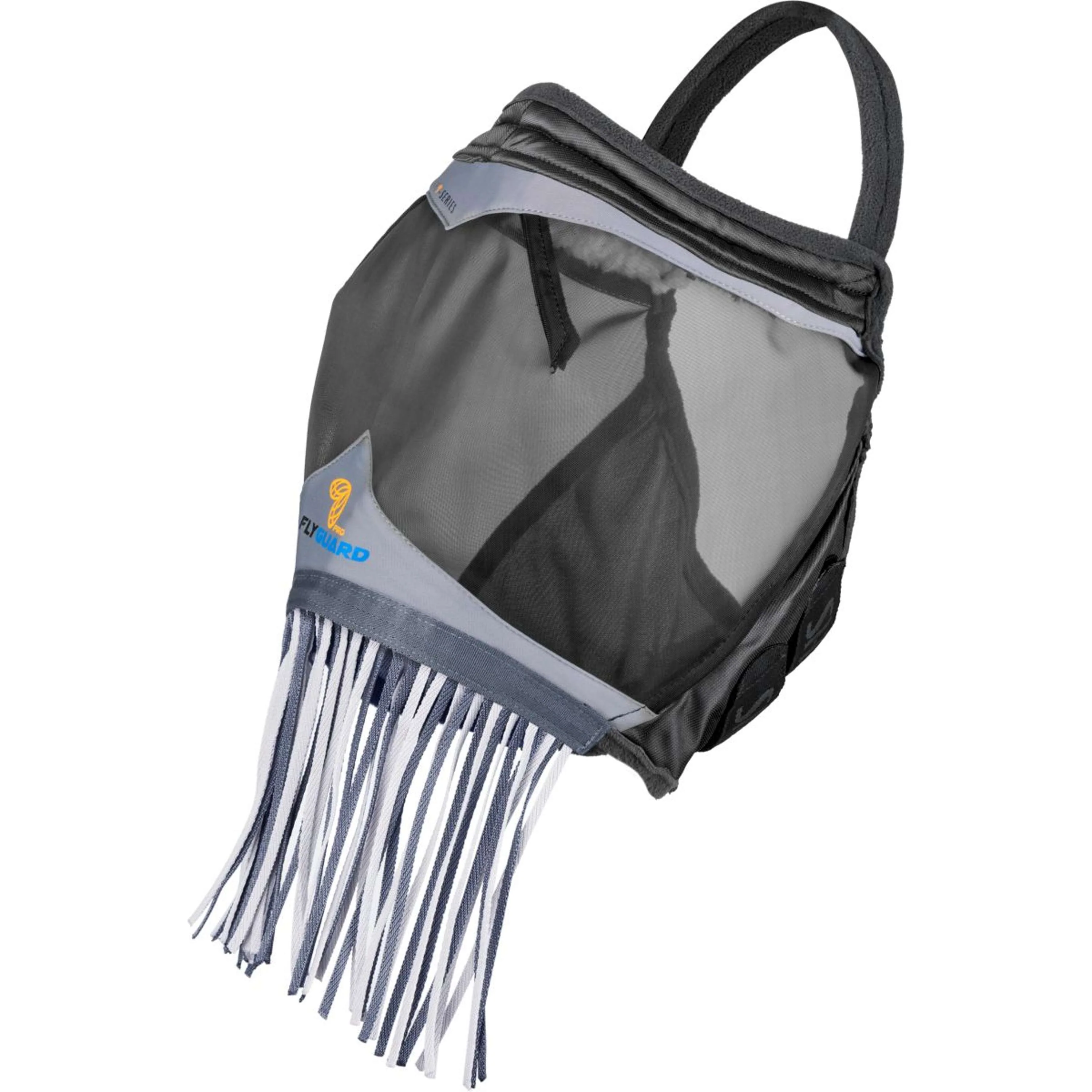 FlyGuard by Shires Masque Anti-Mouches Pro Fine Mesh sans Oreilles avec Franges Jet - Image 2