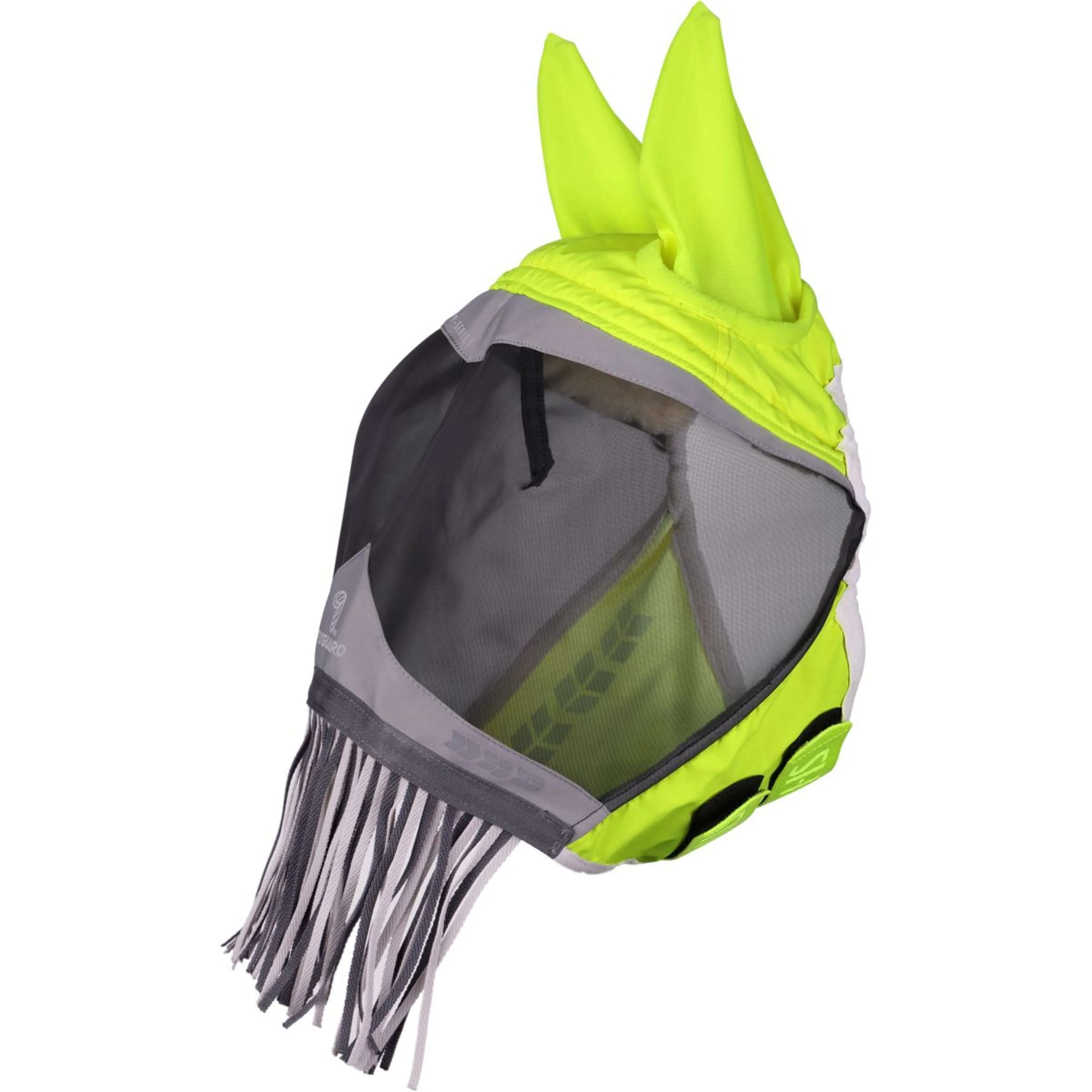 FlyGuard by Shires Masque Anti-Mouches Pro Hi-Viz Fine Mesh avec Oreilles et Franges Fluorescent-jaune - Image 2