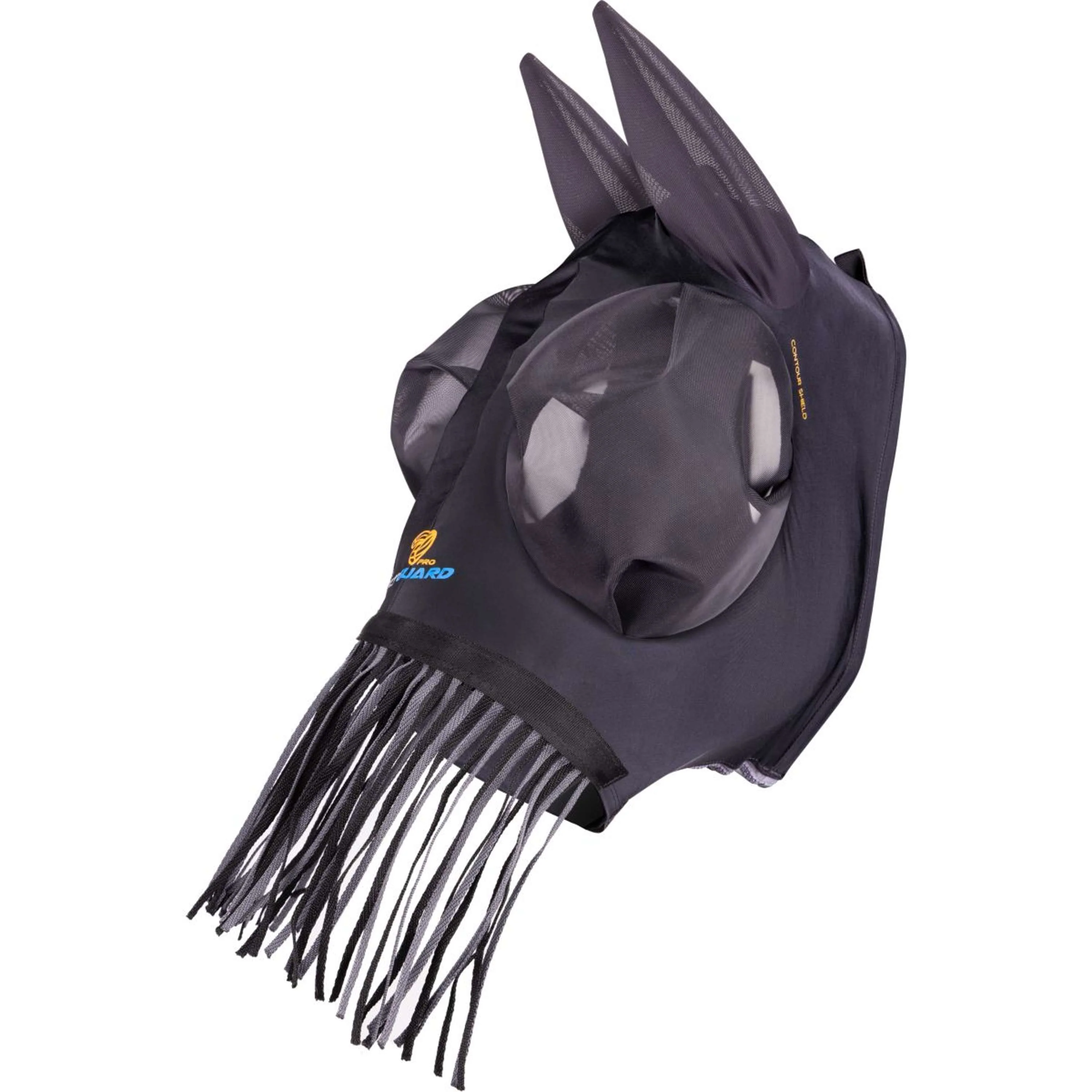 FlyGuard by Shires Masque Anti-Mouches Pro Stretch avec Oreilles et Franges Jet - Image 2