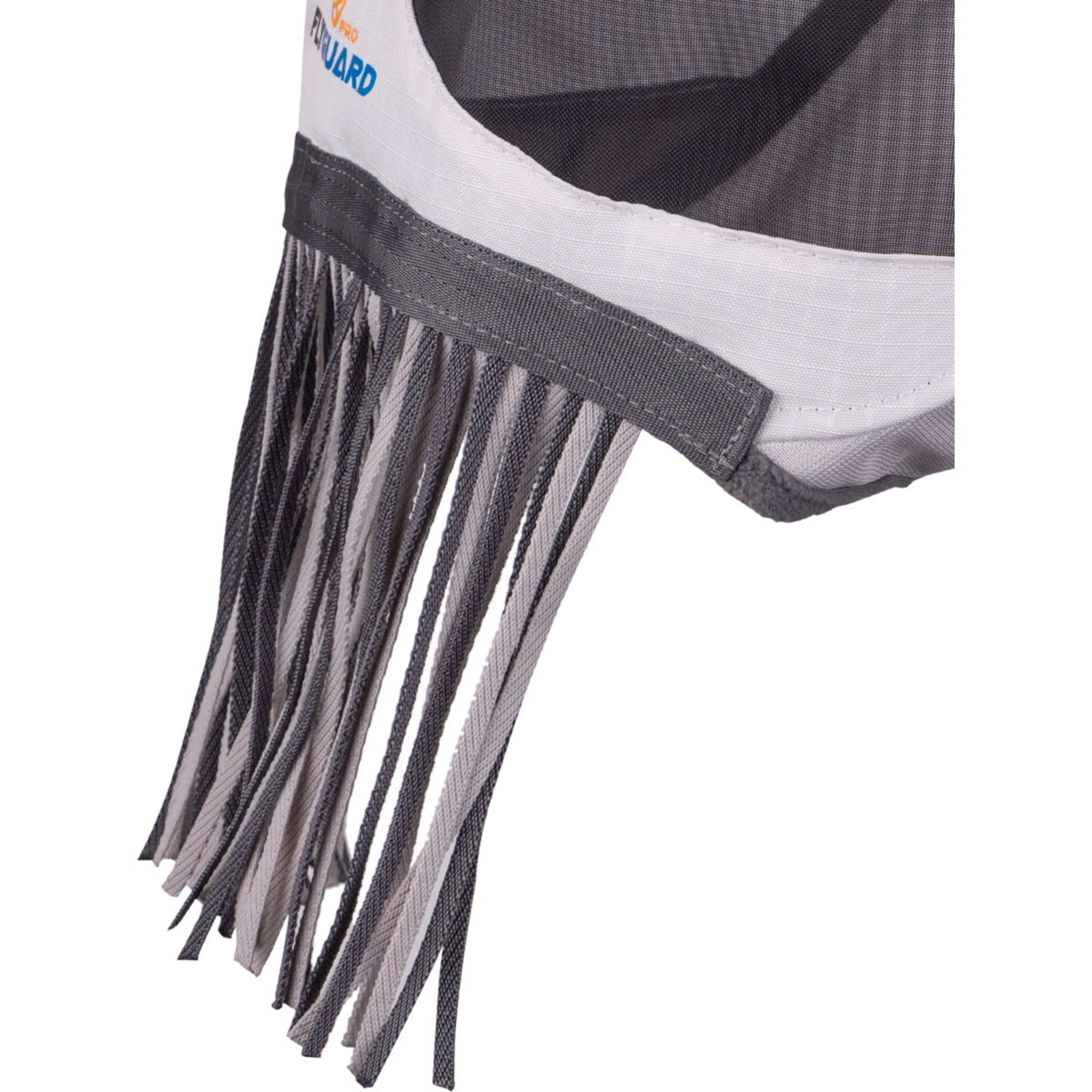 FlyGuard by Shires Masque Anti-Mouches Pro Sun Shade avec Oreilles et Franges Blanc - Image 4