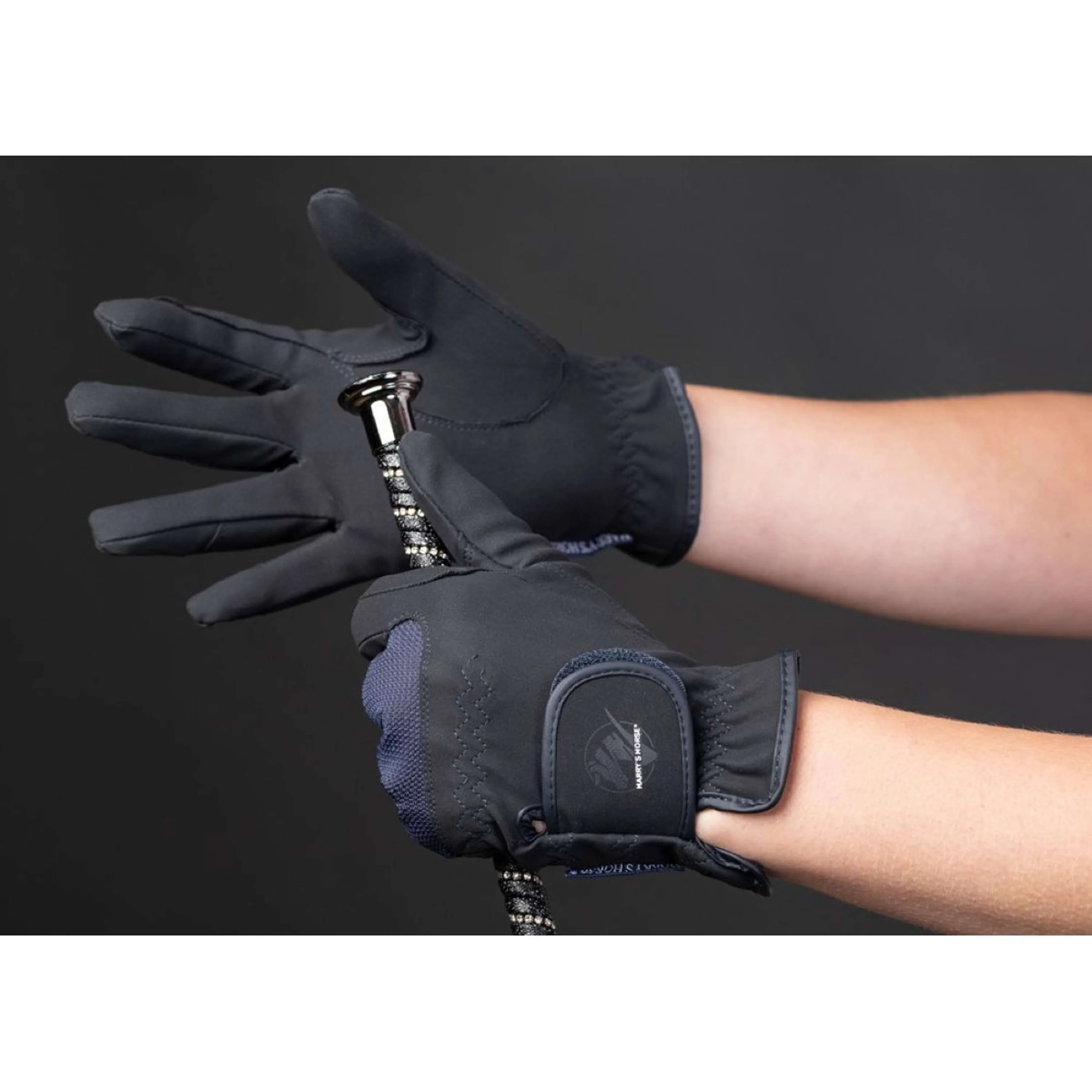 Harry's Horse Gants d'Équitation Domy Suede Mesh Marin - Image 2