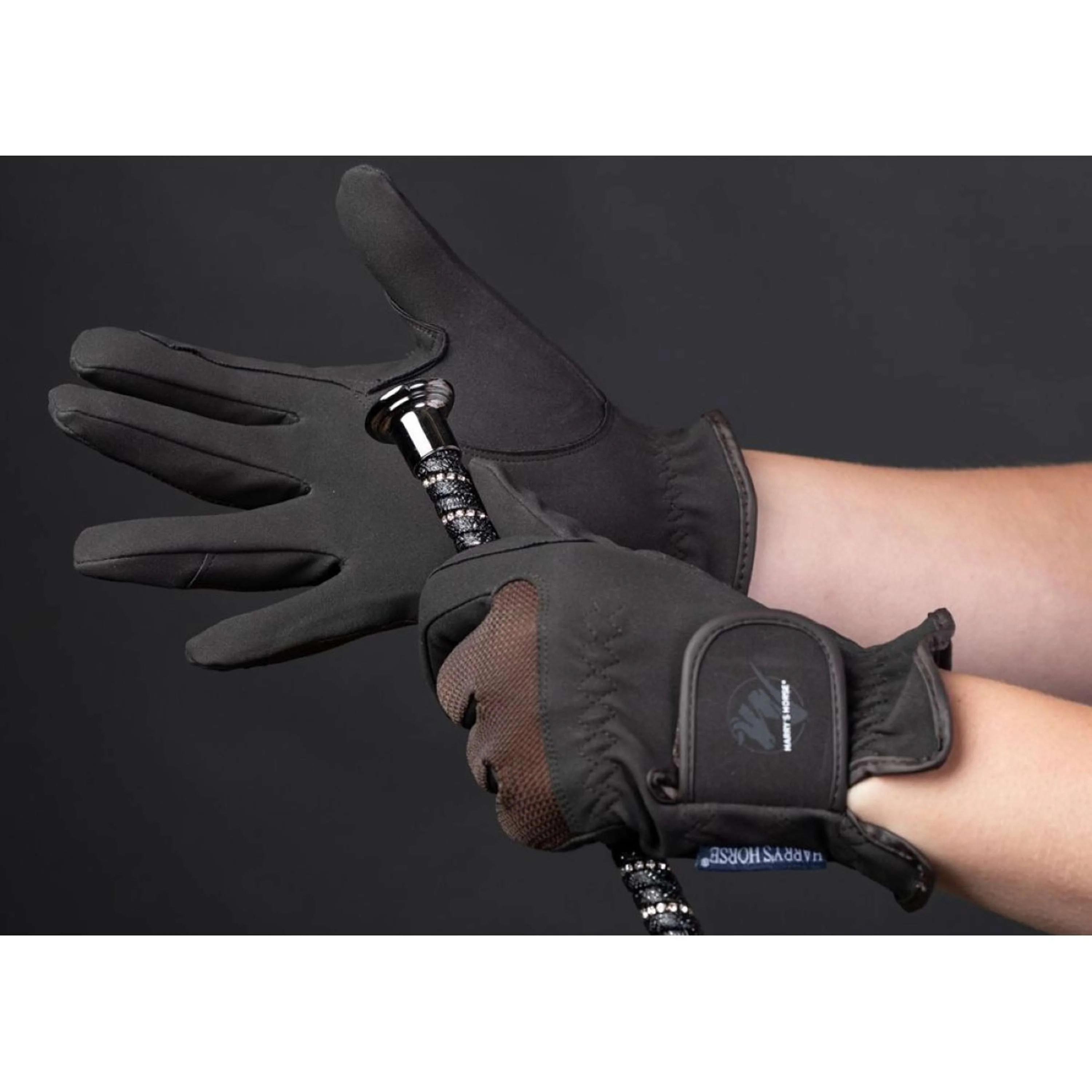 Harry's Horse Gants d'Équitation Domy Suede Mesh Marron - Image 2