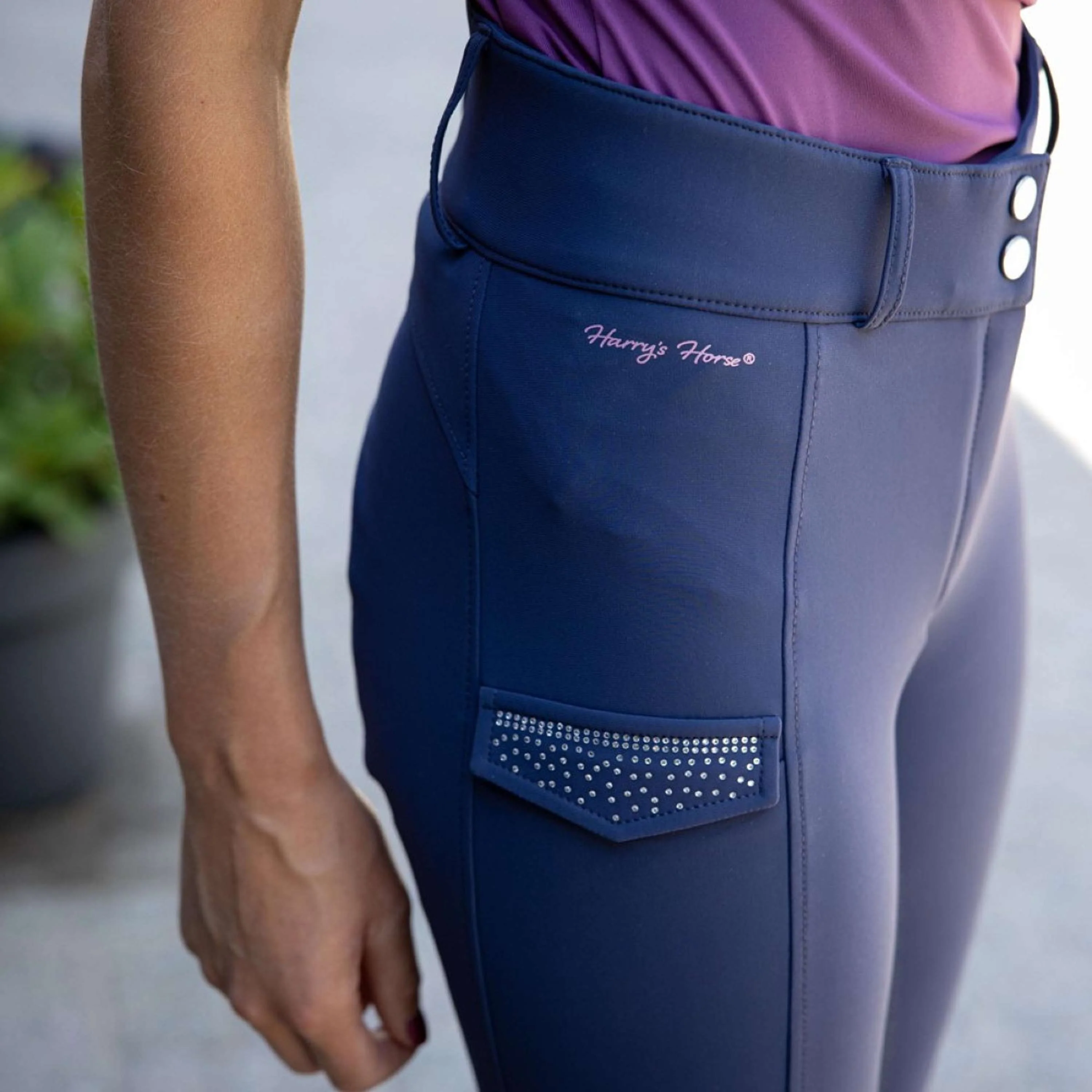 Harry's Horse Pantalon d'Équitation Denici Cavalli Purple Passion Full Grip Peacoat - Image 3