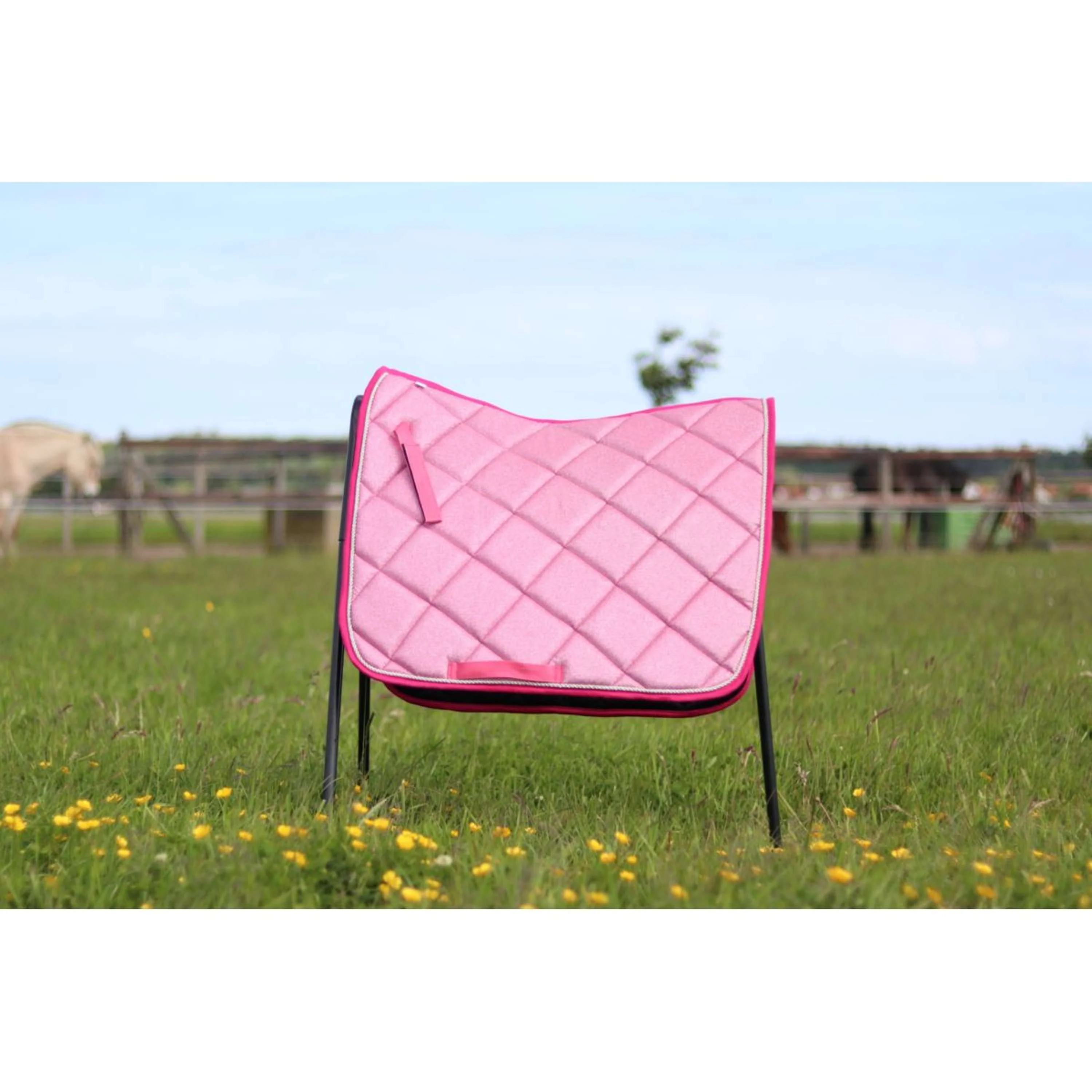 HB Tapis de Selle Sparkling Glitter Dressage Rose - Image 2