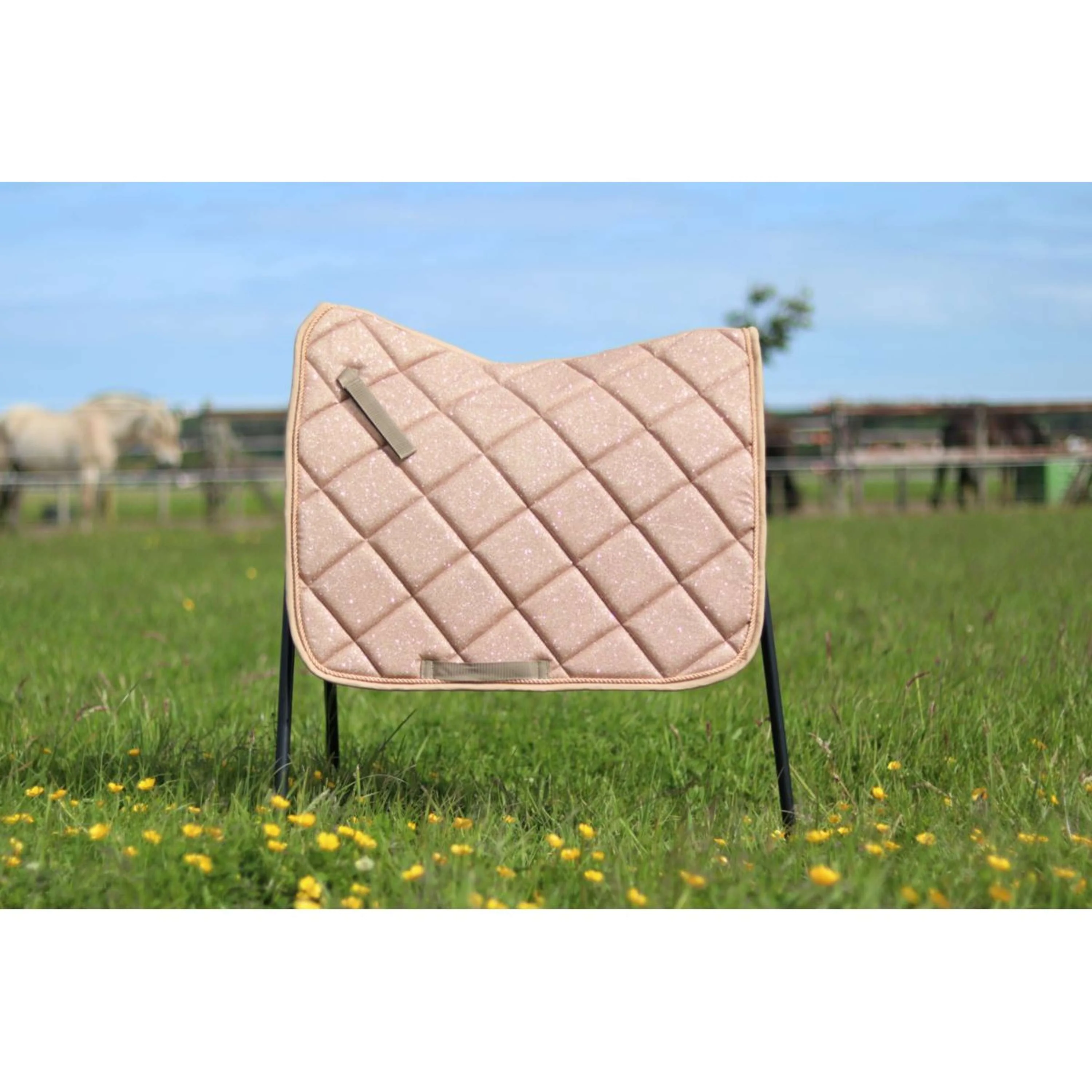 HB Tapis de Selle Sparkling Glitter Dressage Or - Image 8