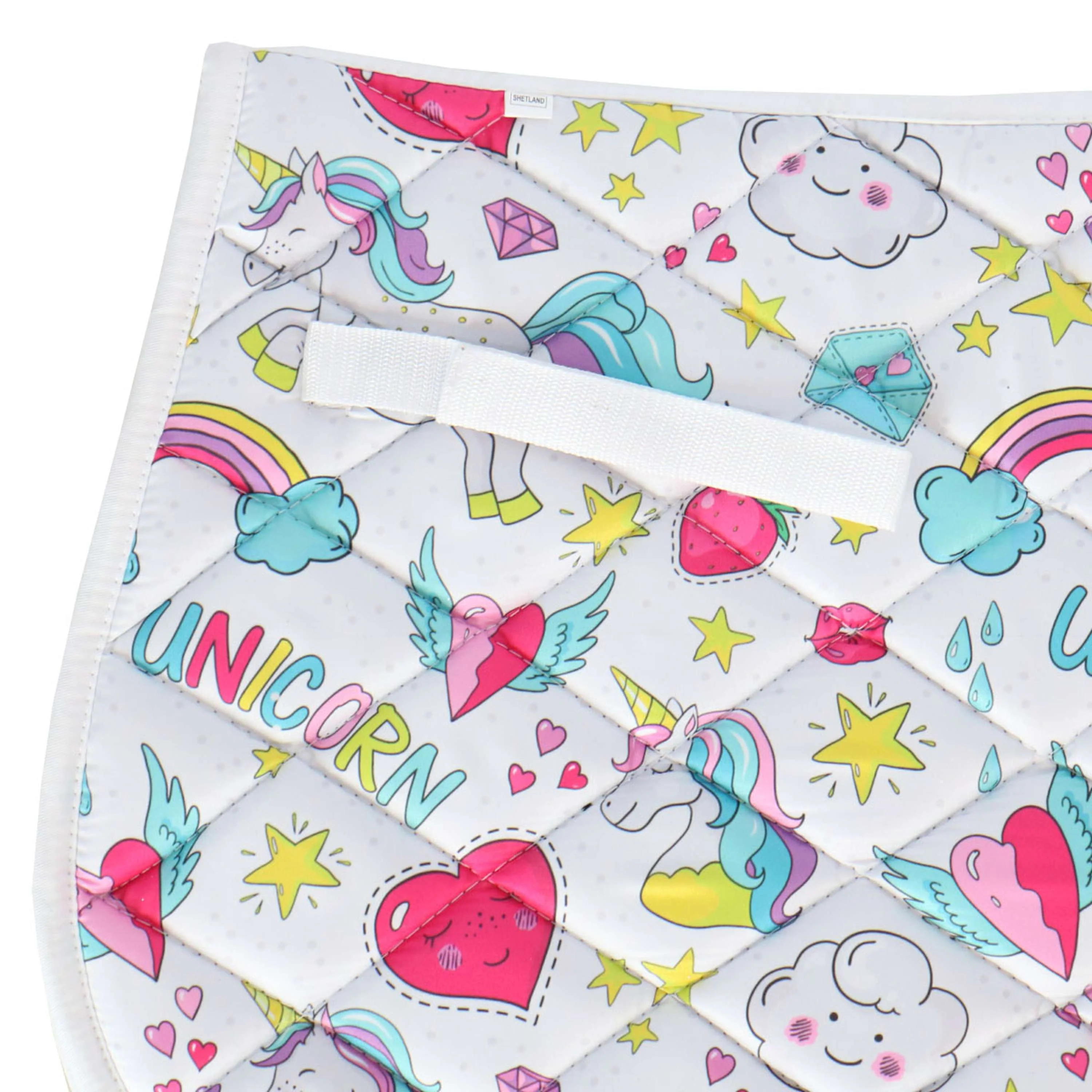 HB Tapis de Selle Unicorn Cartoon Impression Blanche - Image 3