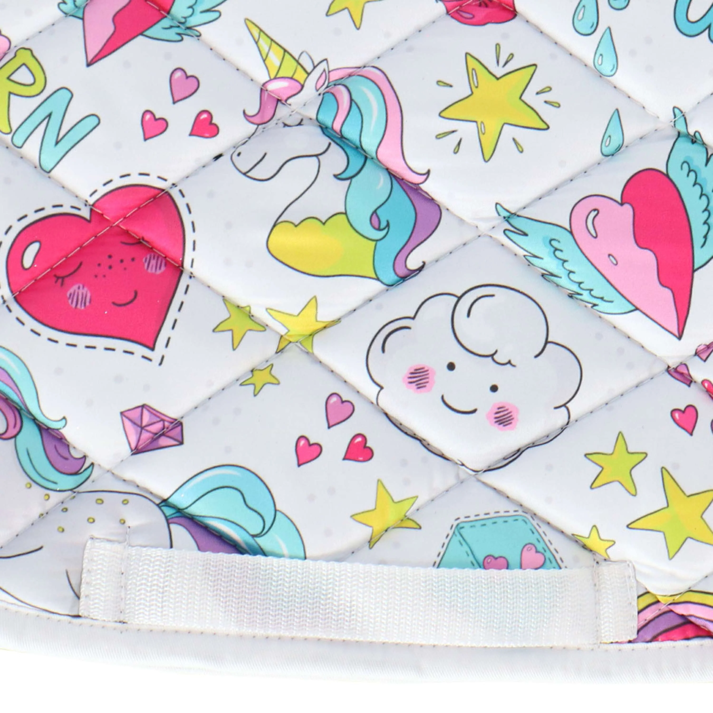 HB Tapis de Selle Unicorn Cartoon Impression Blanche - Image 4
