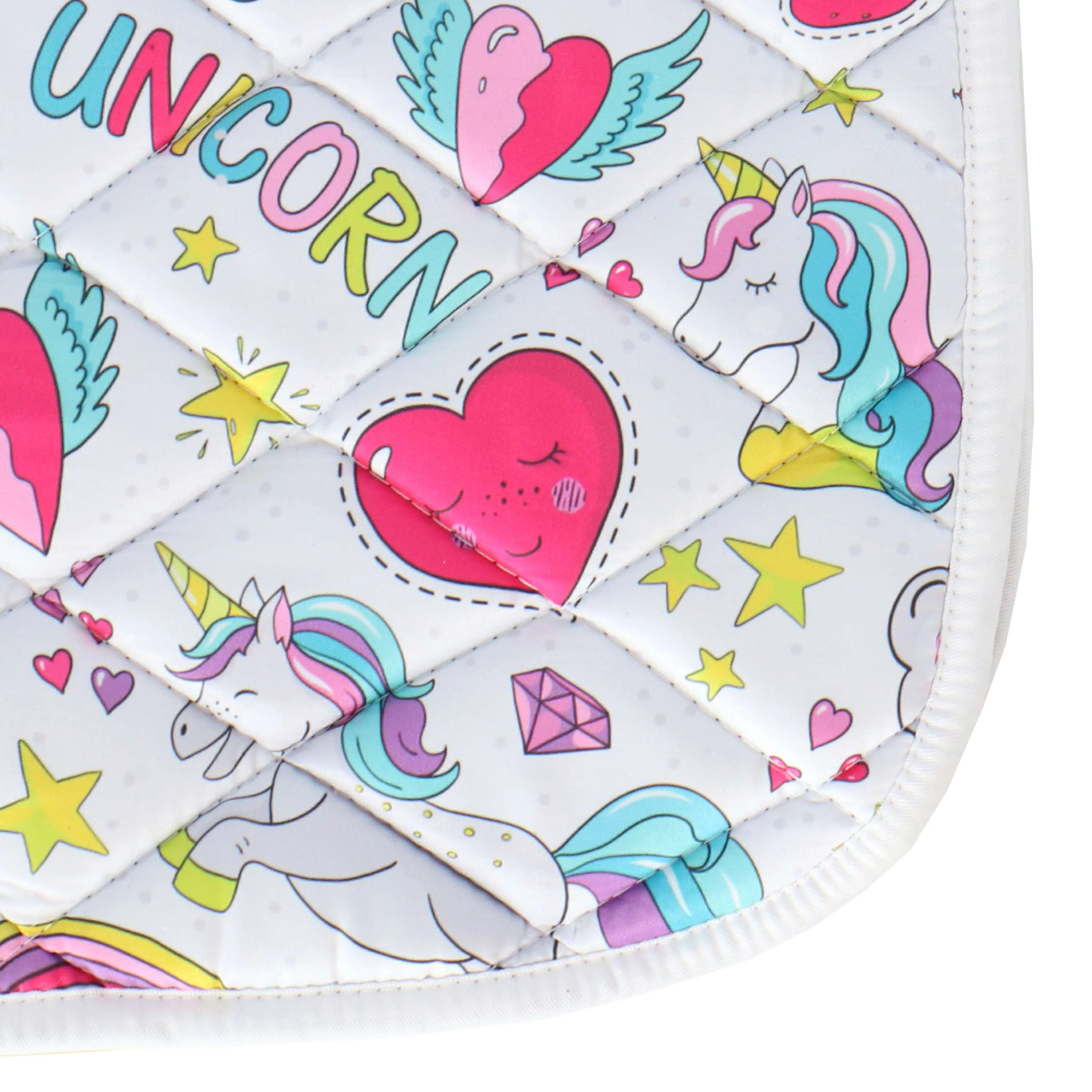 HB Tapis de Selle Unicorn Cartoon Impression Blanche - Image 5