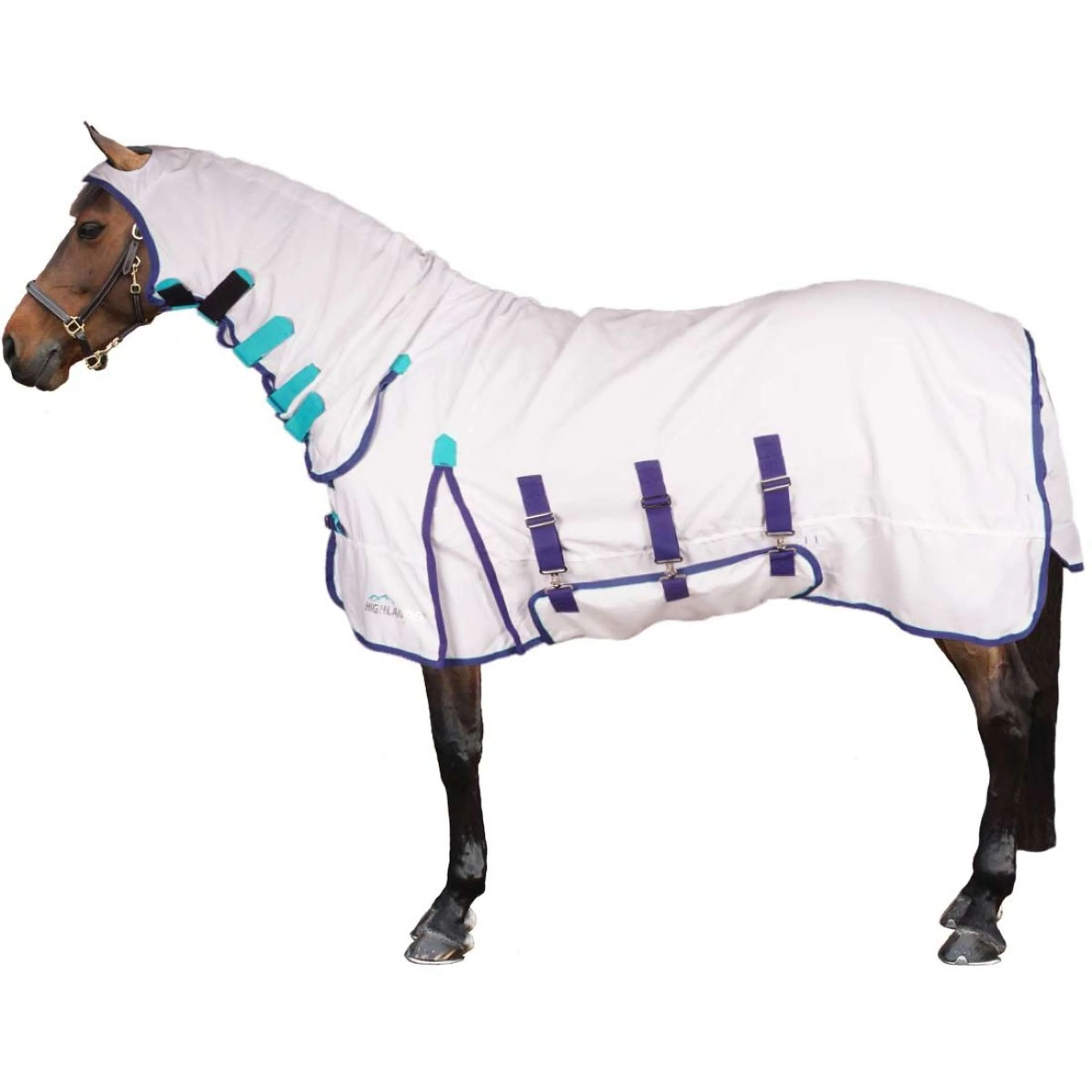 Highlander Plus by Shires Couverture Eczema Sweet-Itch Combo Blanc - Image 2