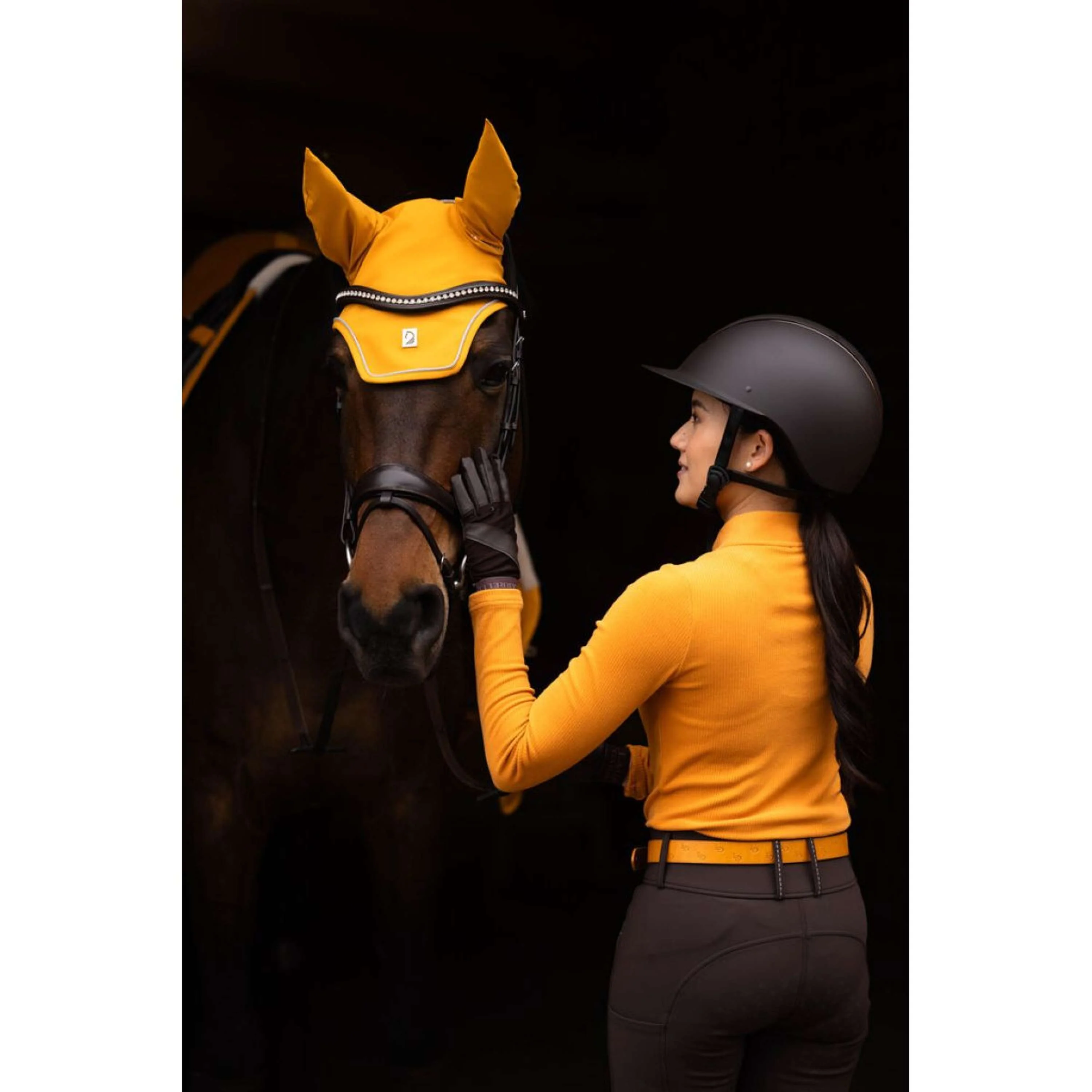 HKM Bonnet Anti-Mouches Livignio Lauria Garelli Soft Moutarde - Image 2