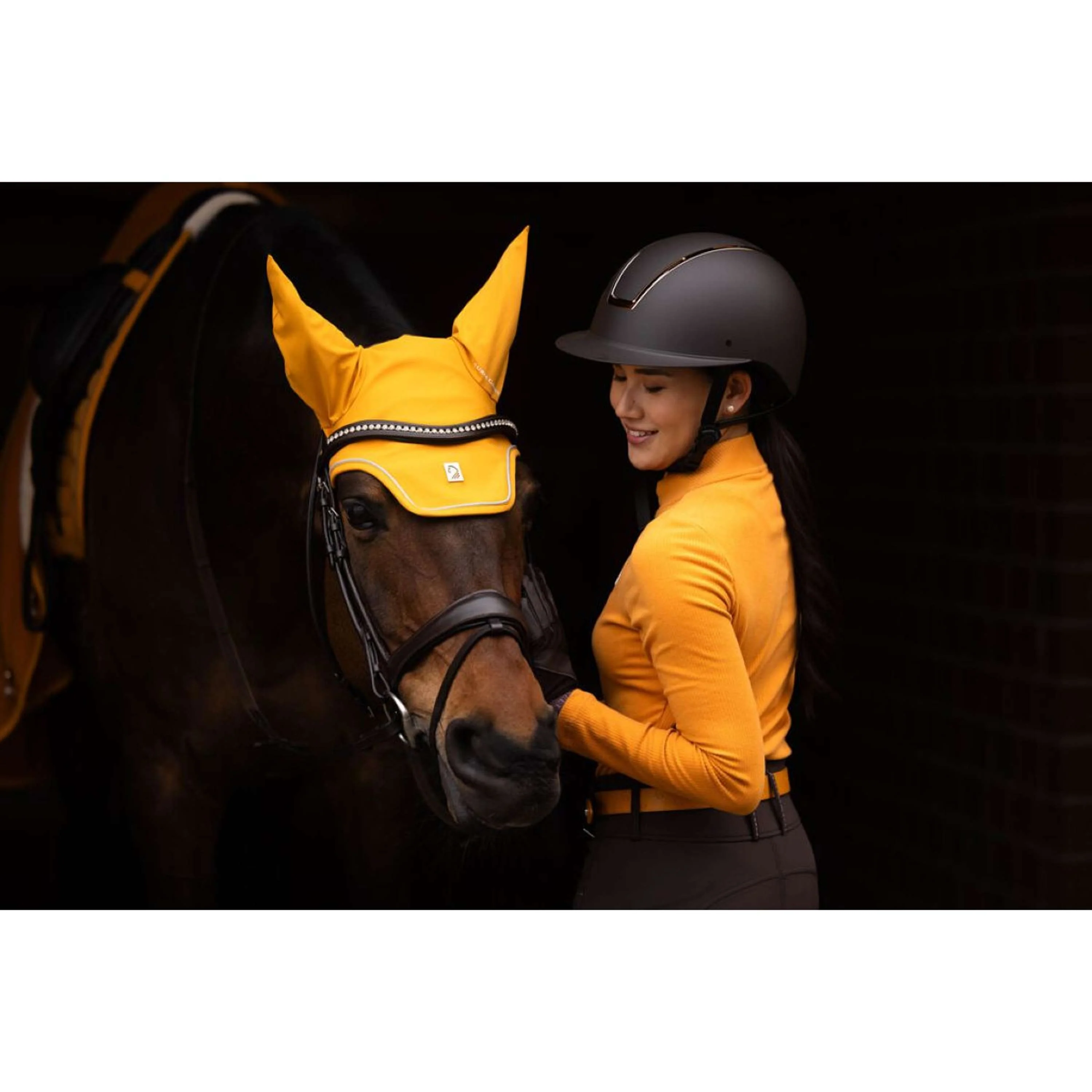 HKM Bonnet Anti-Mouches Livignio Lauria Garelli Soft Moutarde - Image 3