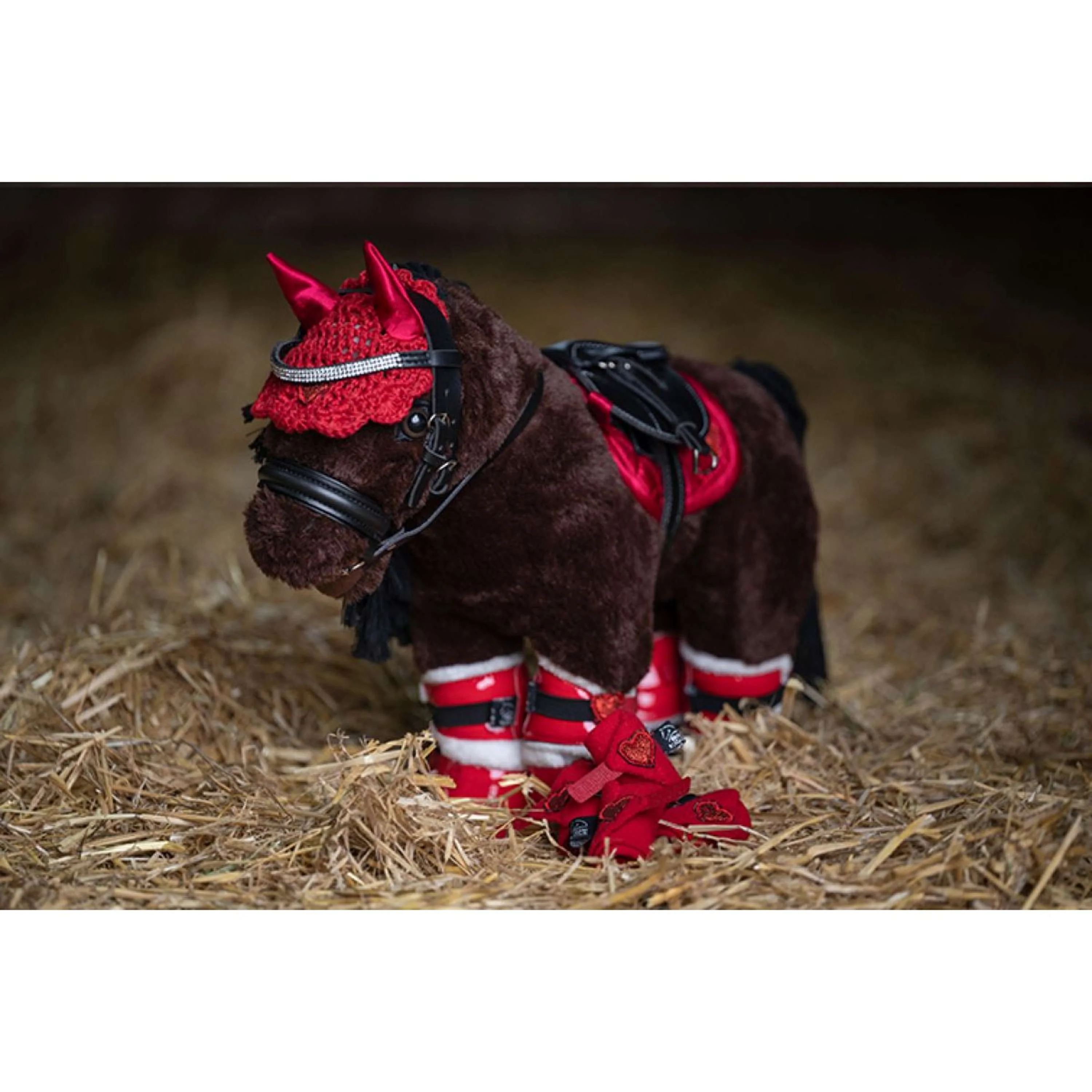 HKM Câlin Poney Riding Ensemble de Démarrage Rouge - Image 2