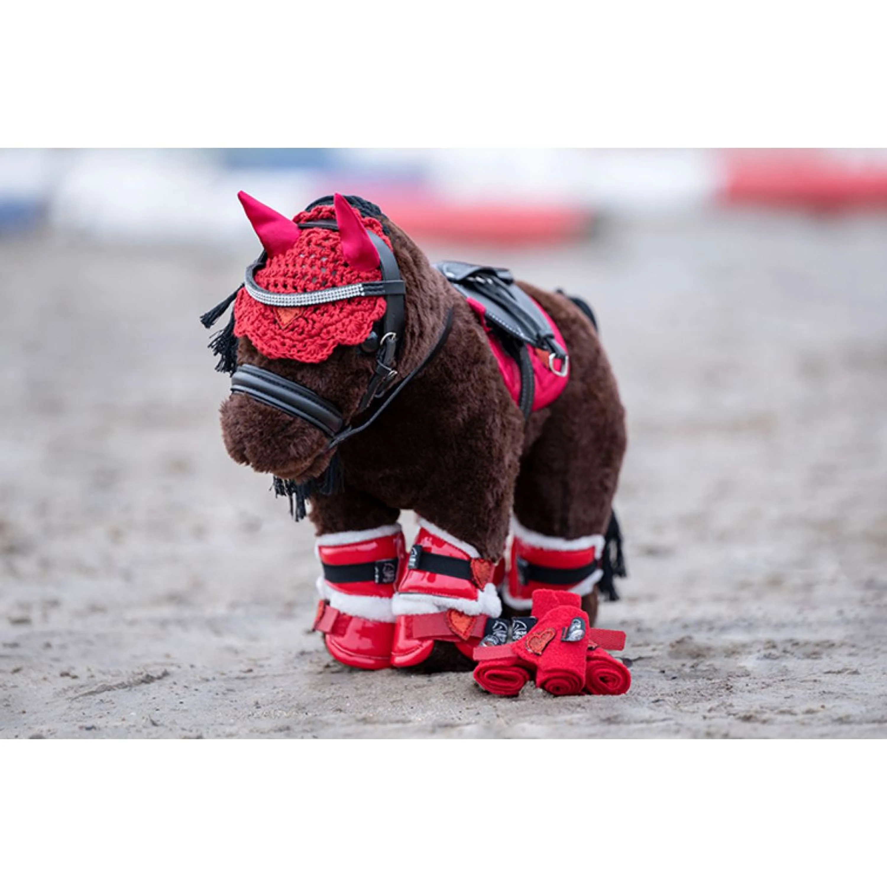 HKM Câlin Poney Riding Ensemble de Démarrage Rouge - Image 3