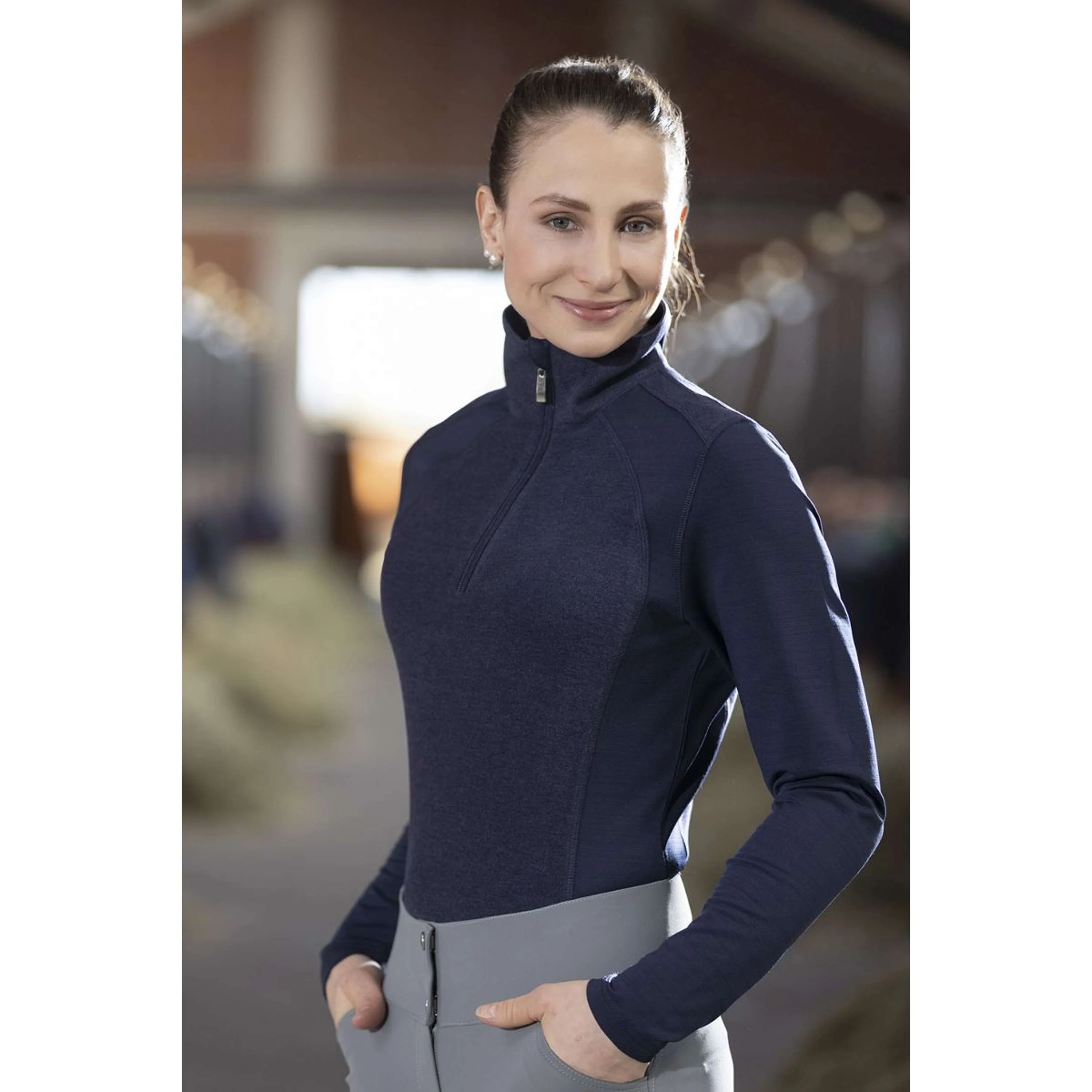 HKM Chemise Fonctionnelle Duo Bleu Foncé - Image 2
