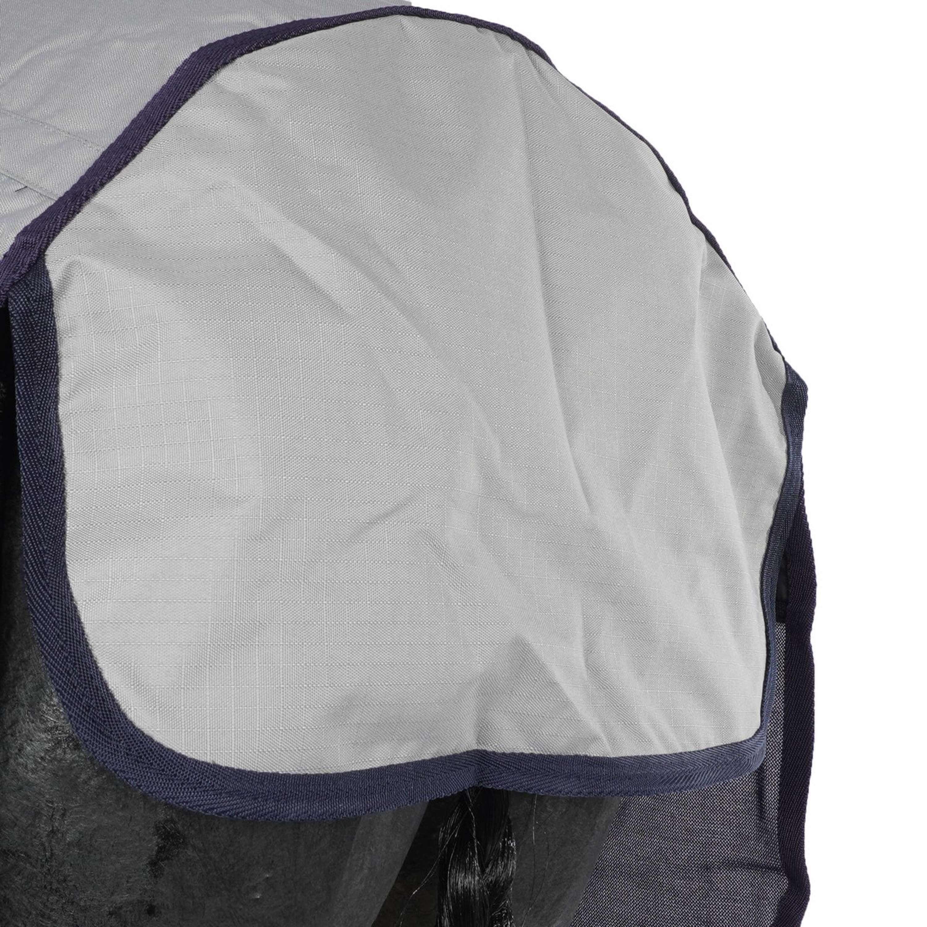 HKM Couverture Anti-Mouches Rain Bleu Foncé/Gris - Image 8