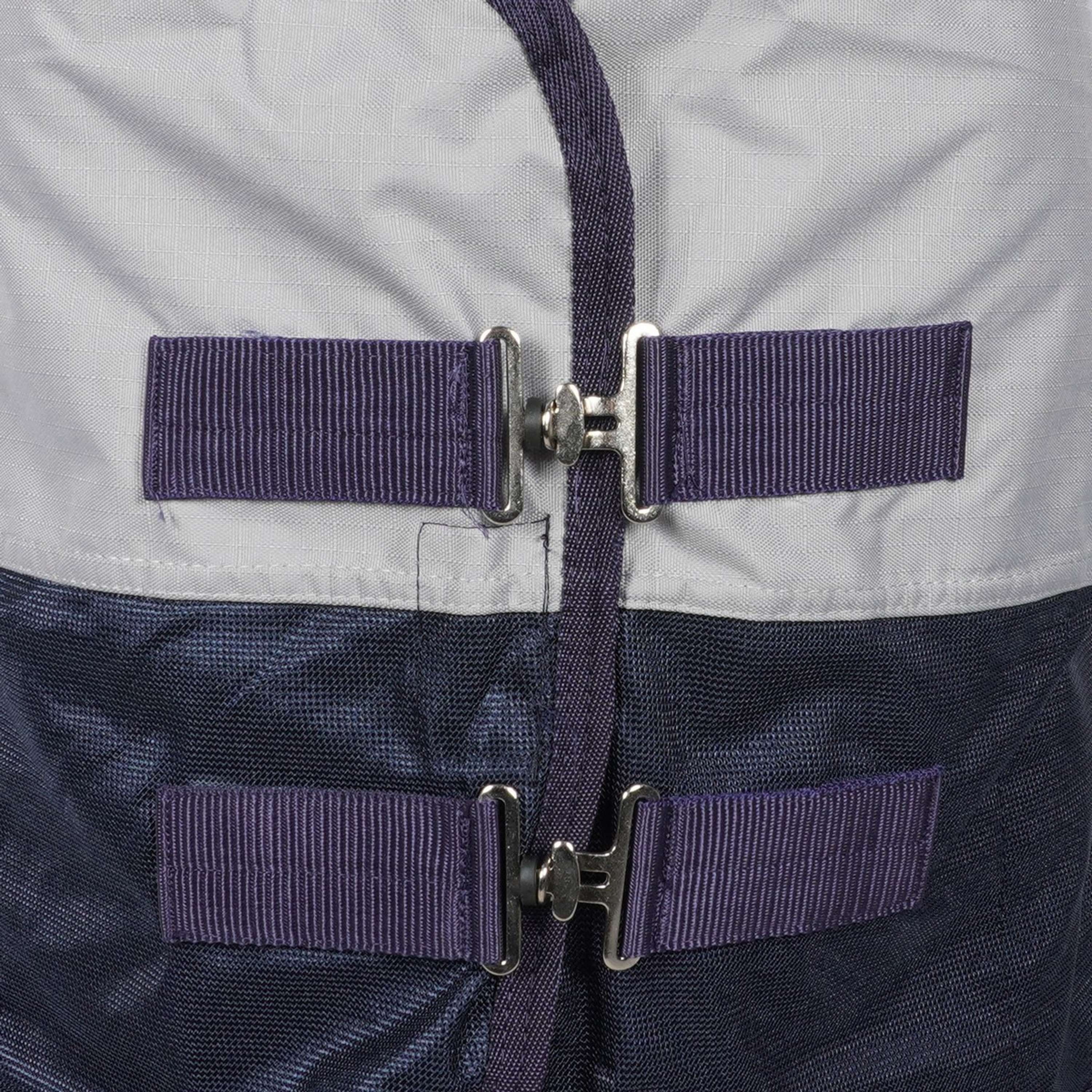 HKM Couverture Anti-Mouches Rain with Neck and Bellyflap Bleu Foncé/Gris - Image 2