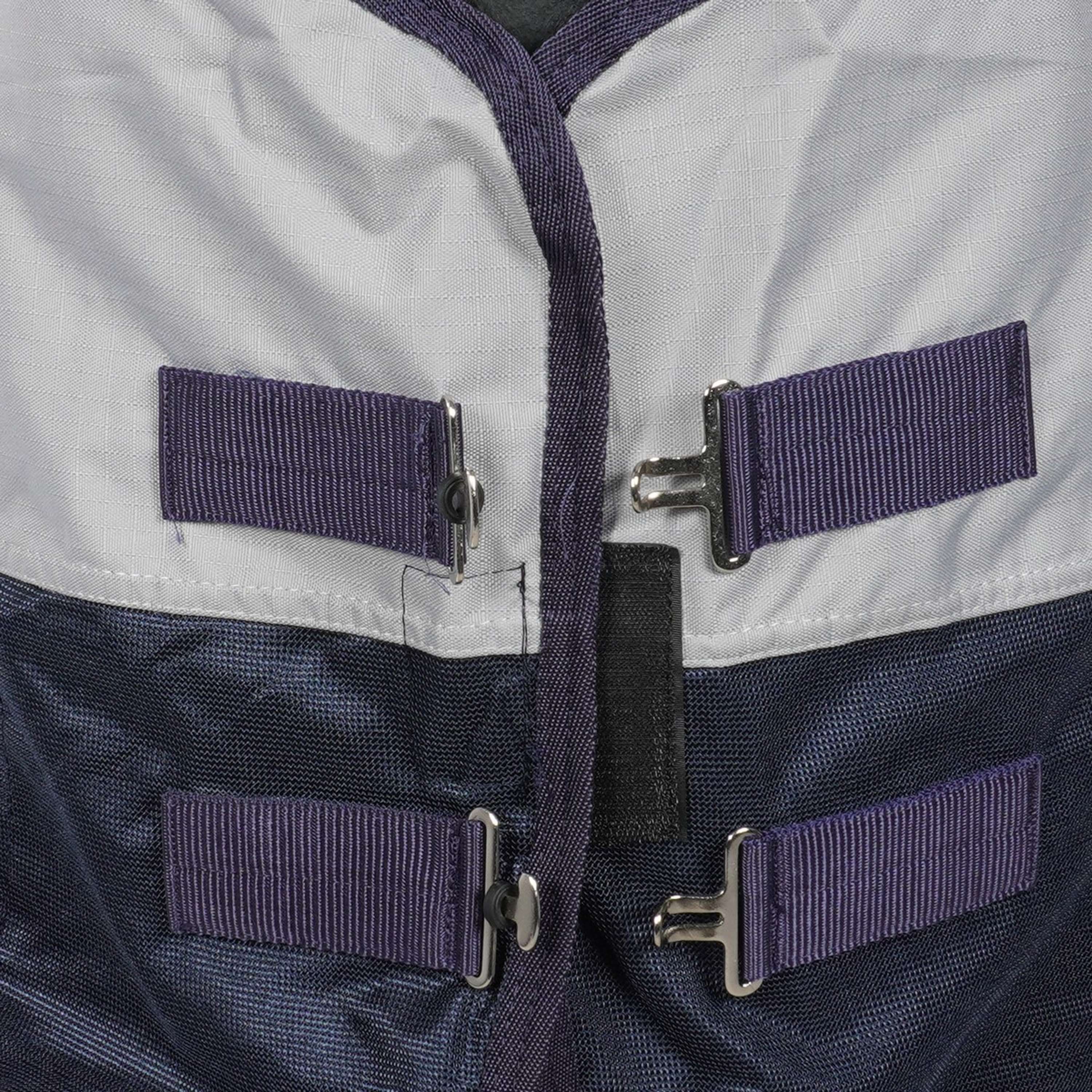 HKM Couverture Anti-Mouches Rain with Neck and Bellyflap Bleu Foncé/Gris - Image 3