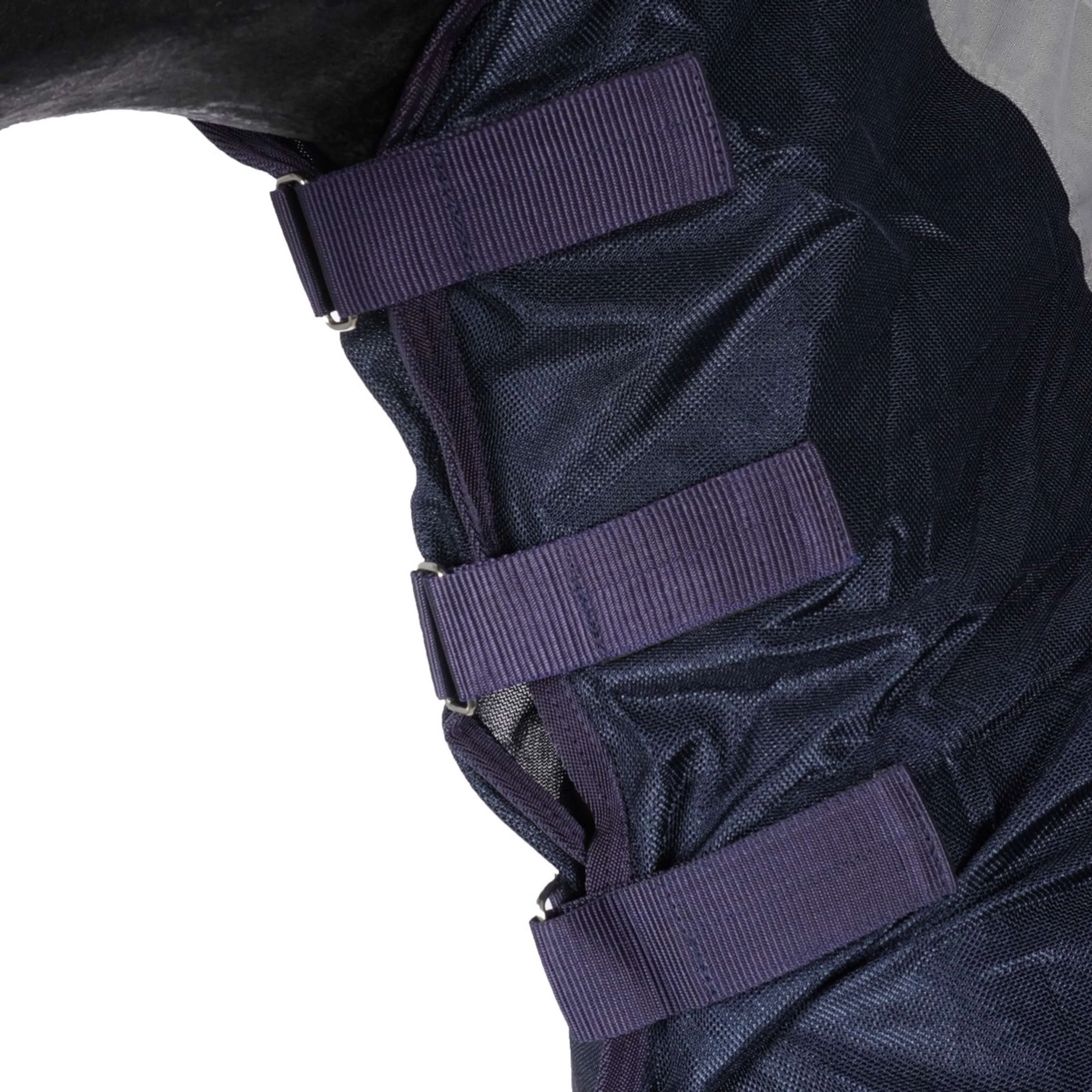 HKM Couverture Anti-Mouches Rain with Neck and Bellyflap Bleu Foncé/Gris - Image 4