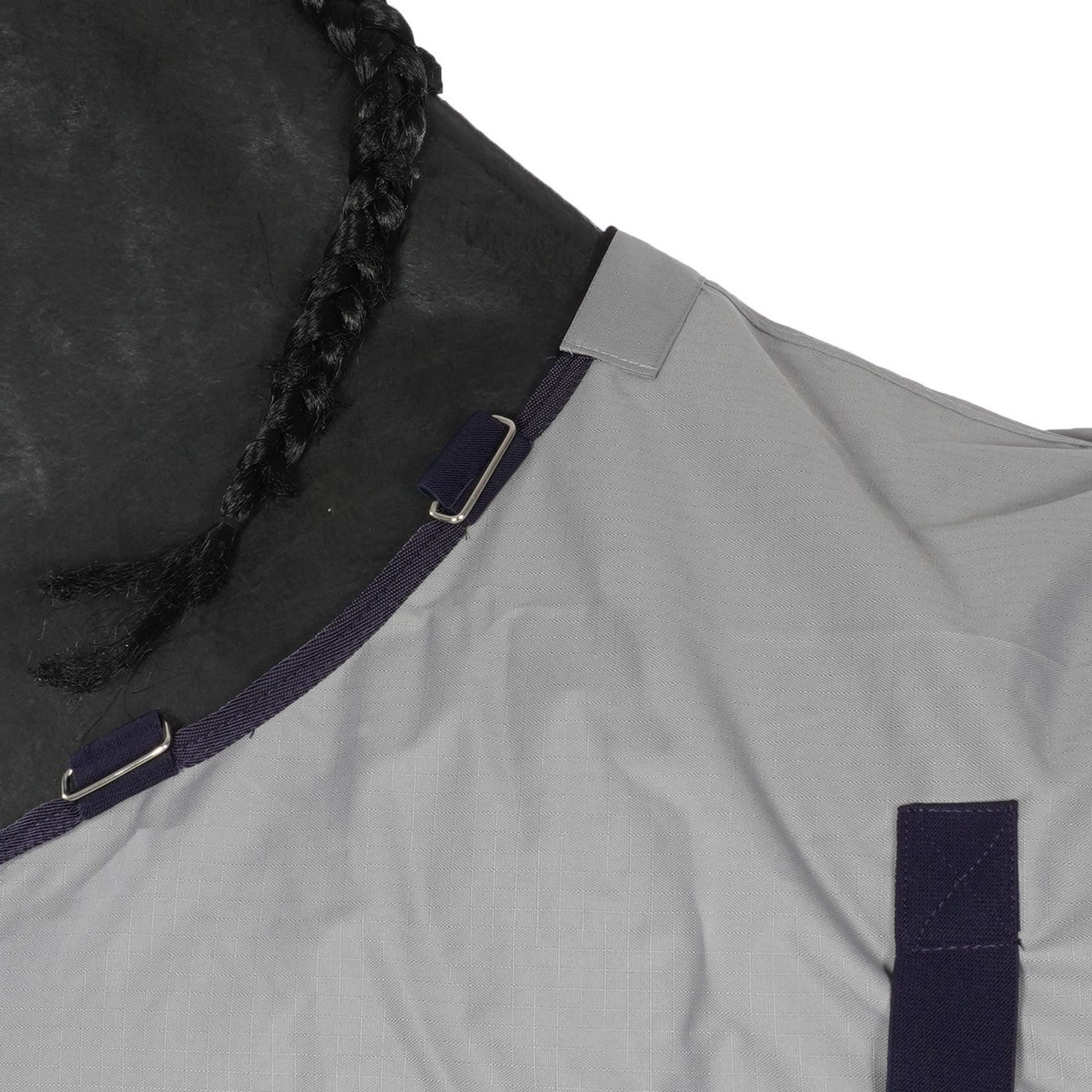 HKM Couverture Anti-Mouches Rain with Neck and Bellyflap Bleu Foncé/Gris - Image 6