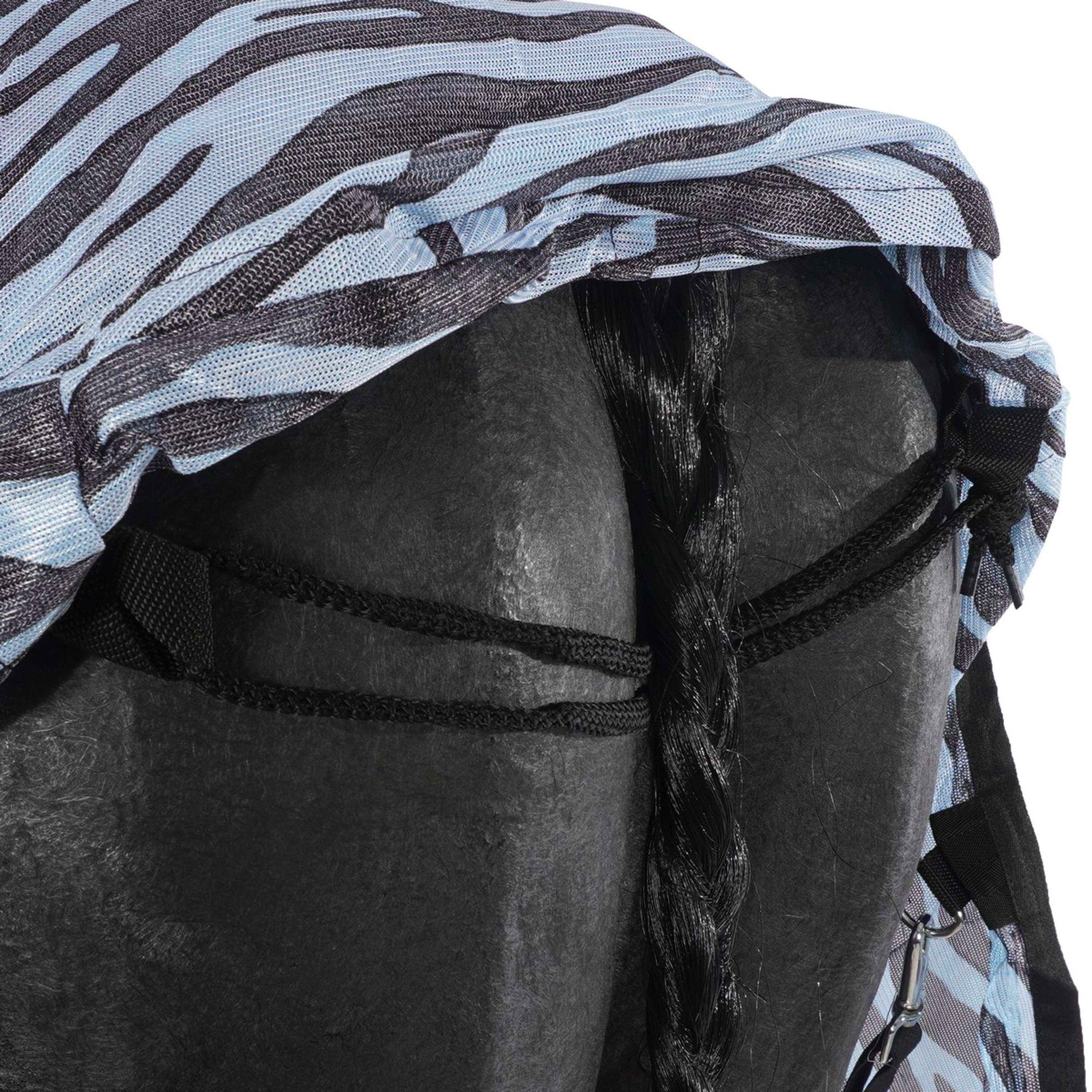 HKM Couverture Anti-Mouches Zebra avec Couvre-cou Aqua/Noir - Image 10