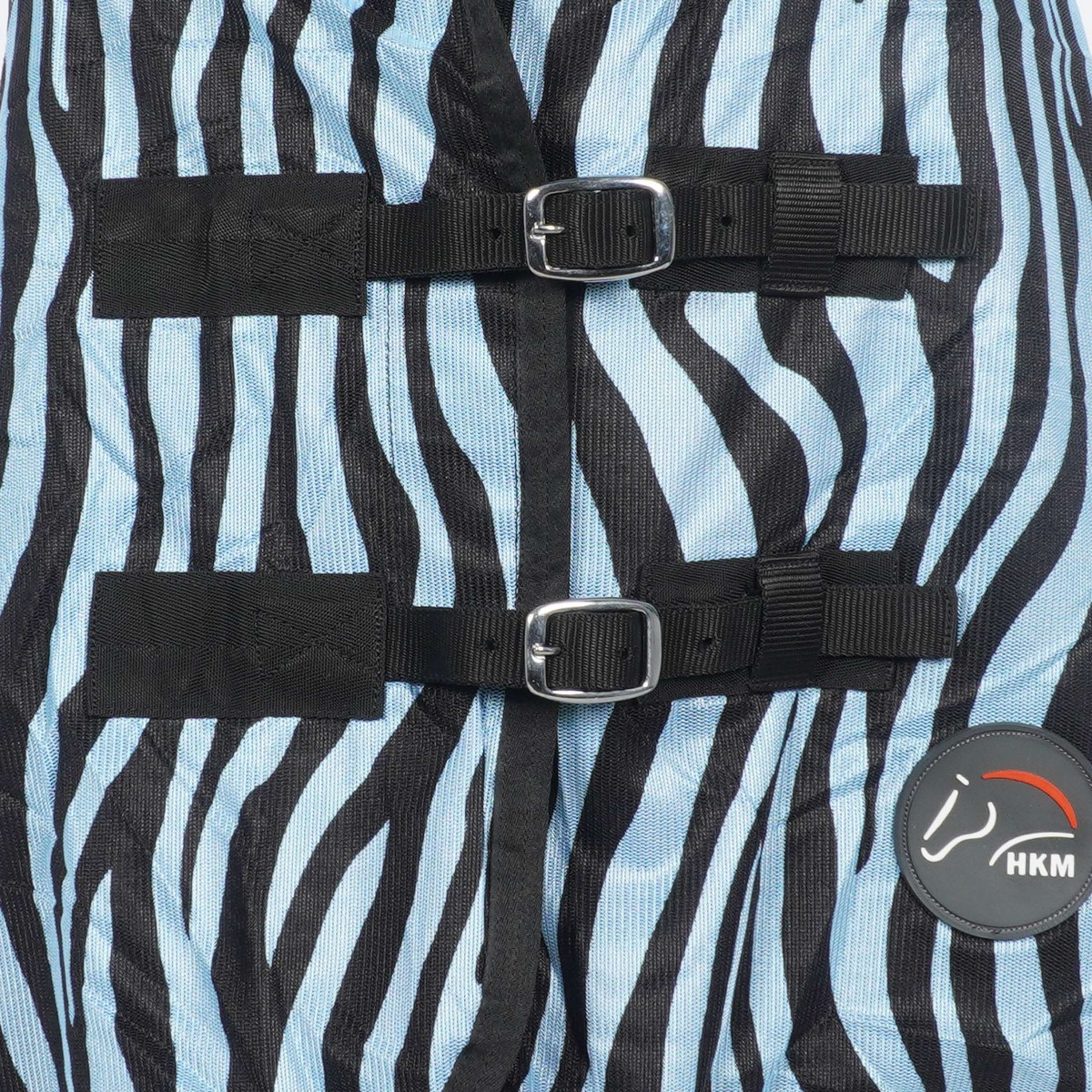 HKM Couverture Anti-Mouches Zebra avec Couvre-cou Aqua/Noir - Image 3