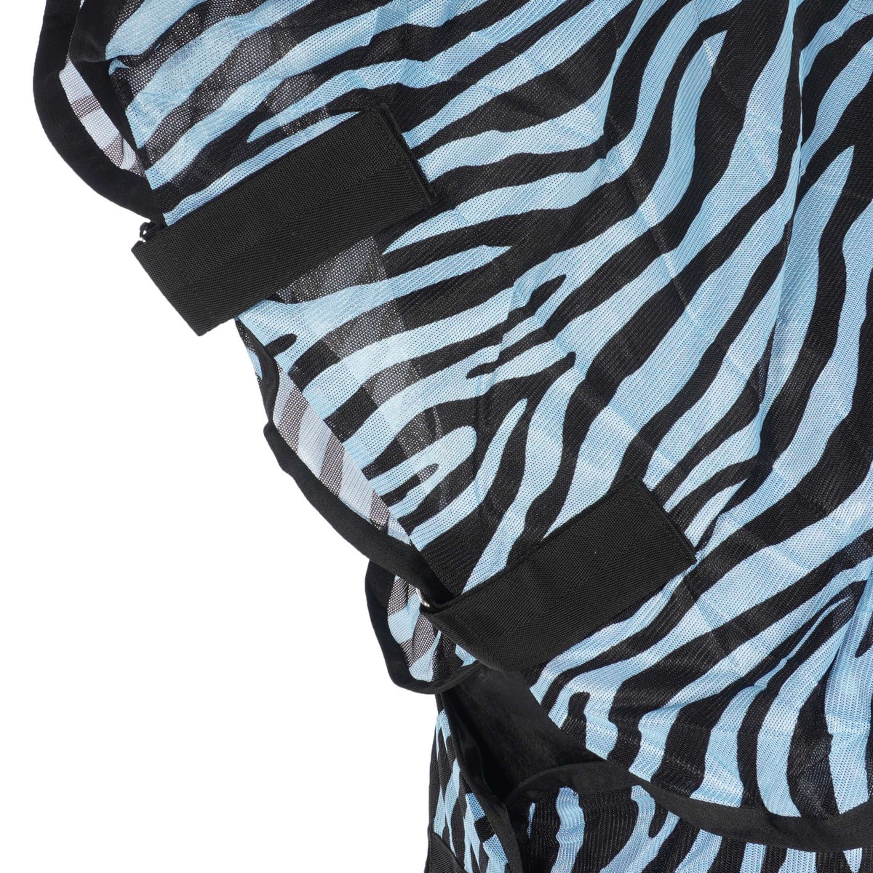 HKM Couverture Anti-Mouches Zebra avec Couvre-cou Aqua/Noir - Image 5
