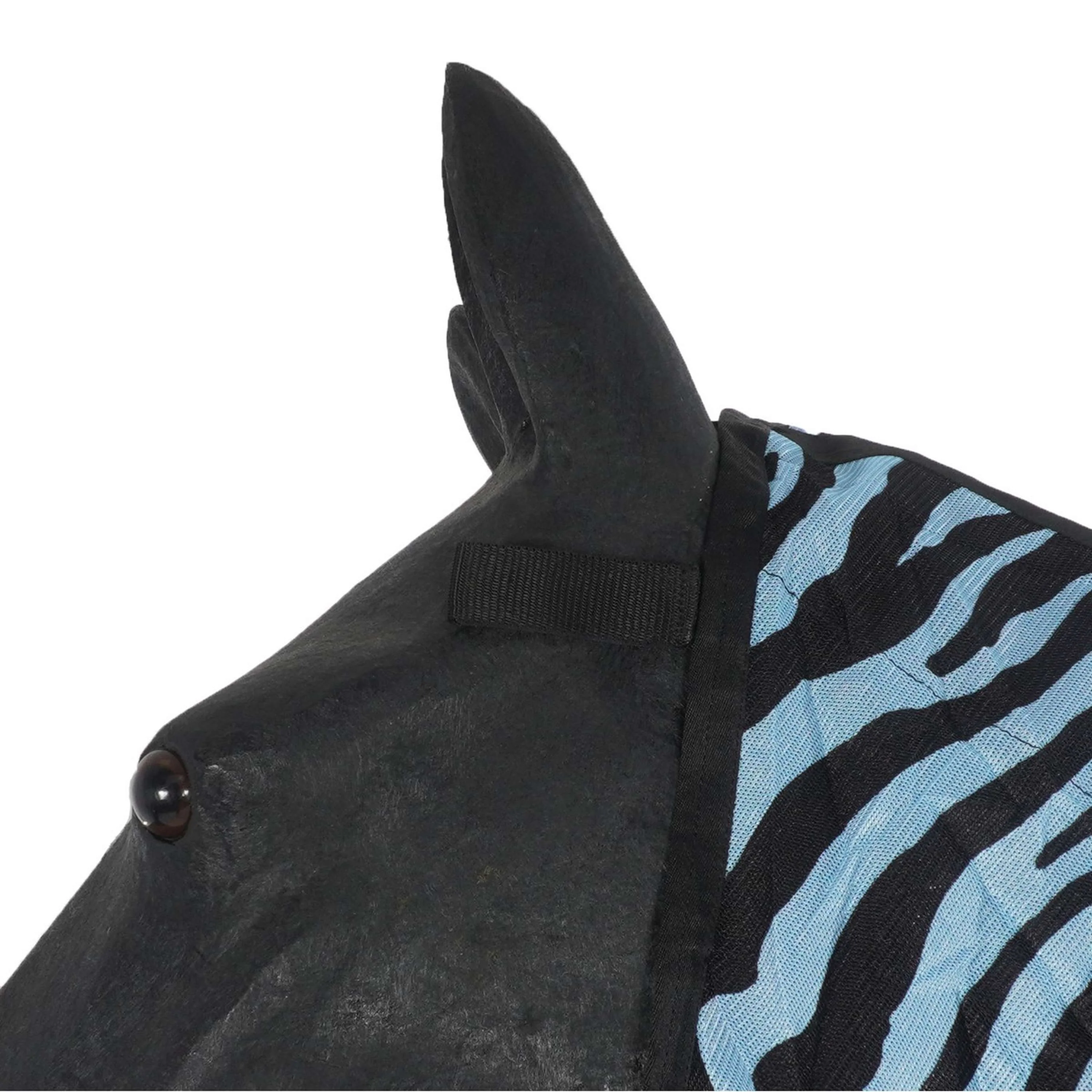 HKM Couverture Anti-Mouches Zebra avec Couvre-cou Aqua/Noir - Image 6