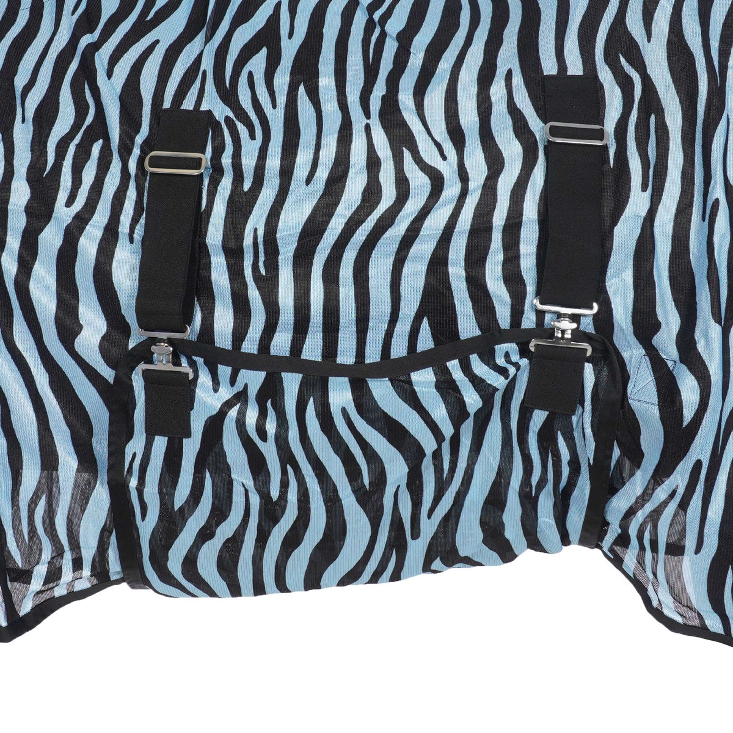 HKM Couverture Anti-Mouches Zebra avec Couvre-cou Aqua/Noir - Image 7