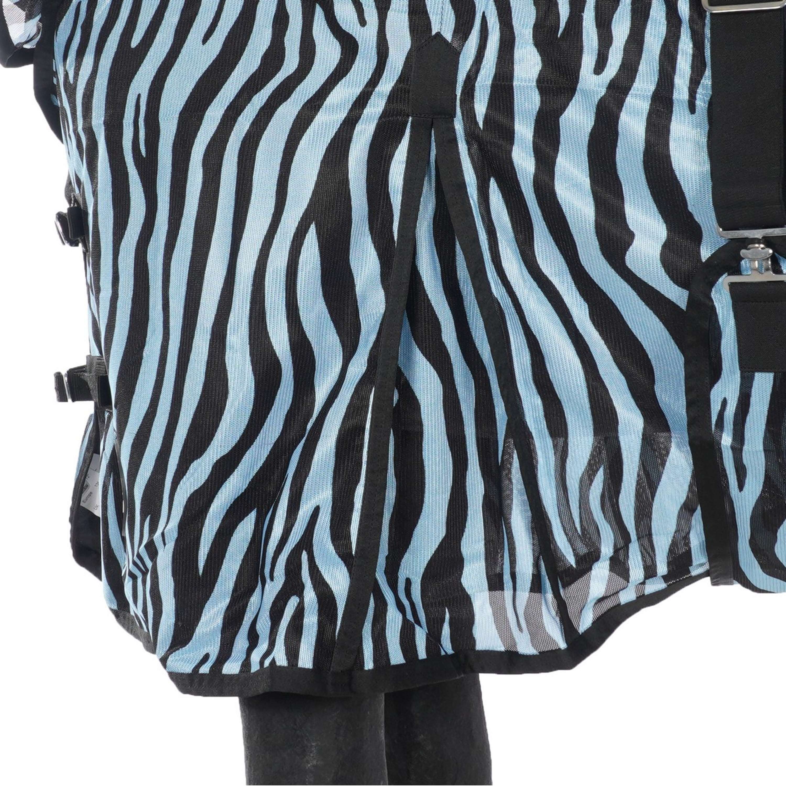HKM Couverture Anti-Mouches Zebra avec Couvre-cou Aqua/Noir - Image 8