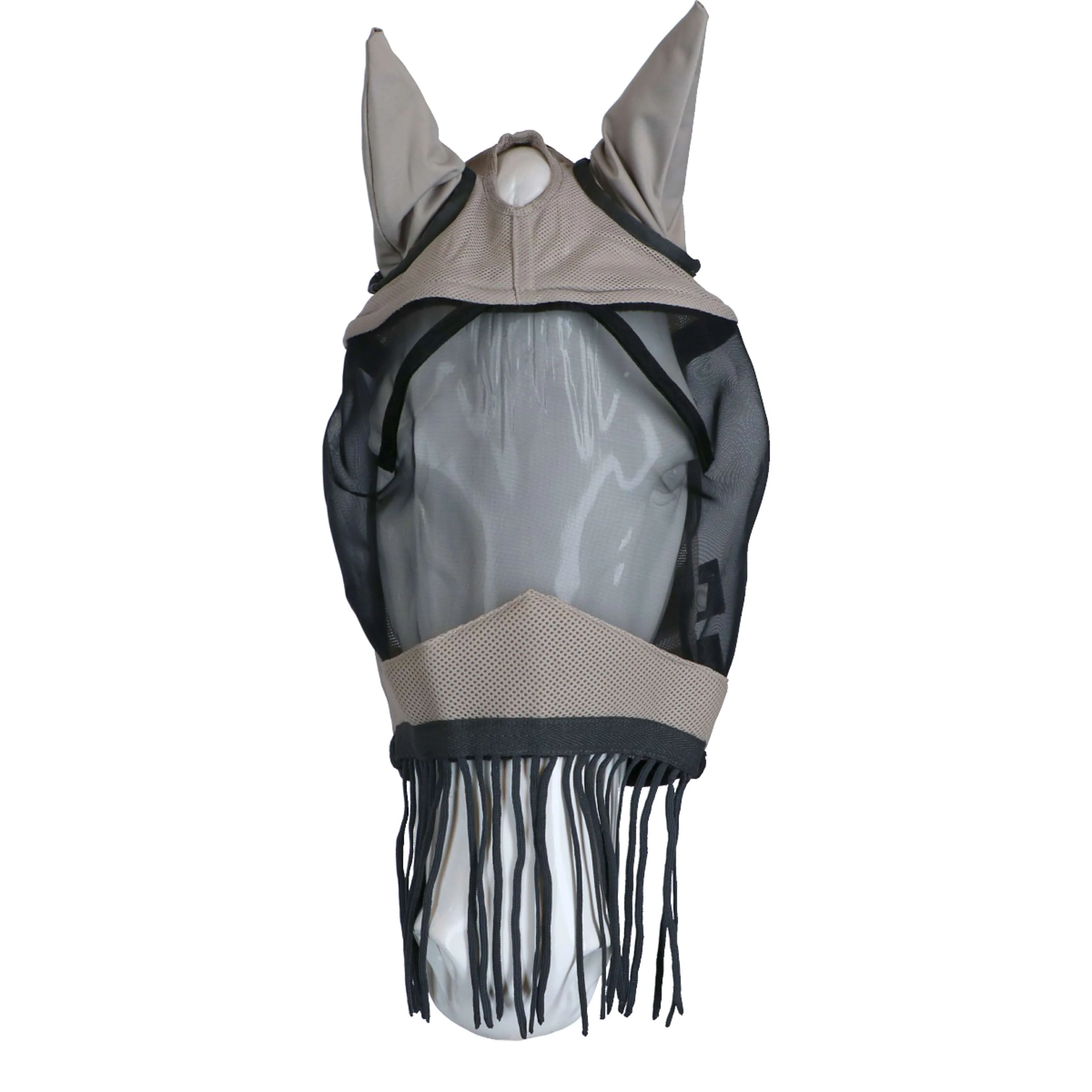 HKM Masque Anti-Mouches Fringes Argent/Gris - Image 2