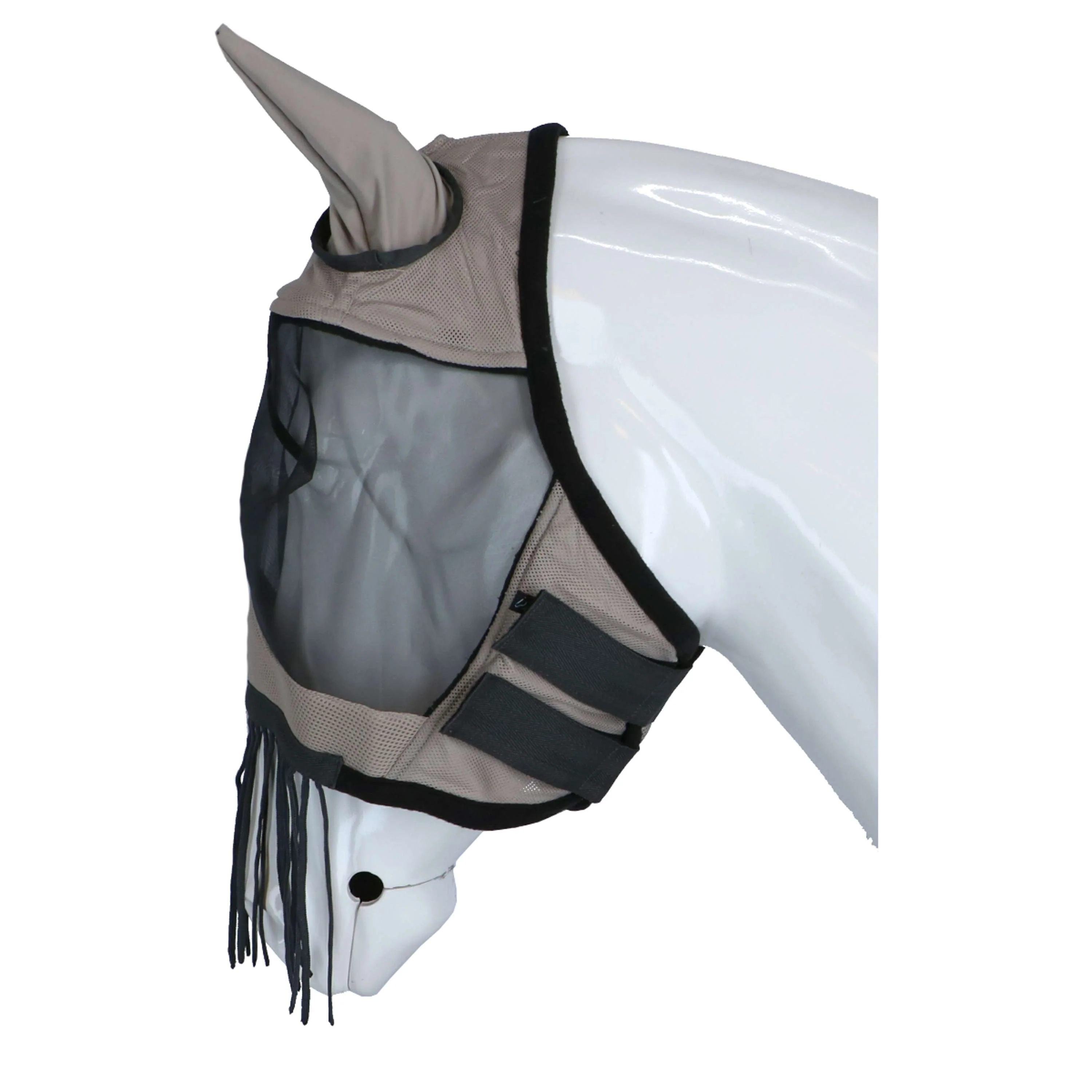 HKM Masque Anti-Mouches Fringes Argent/Gris - Image 3